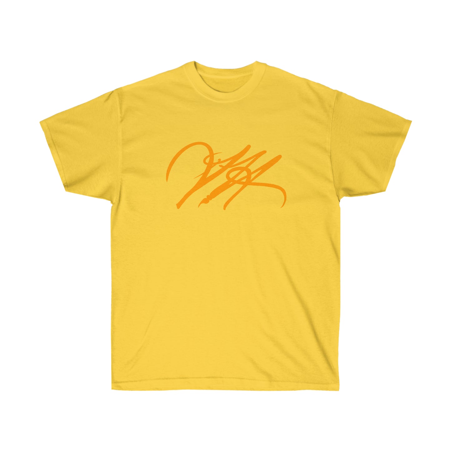 “Script Logo - Orange” - Unisex Ultra Cotton Tee by Artist David Hilborn