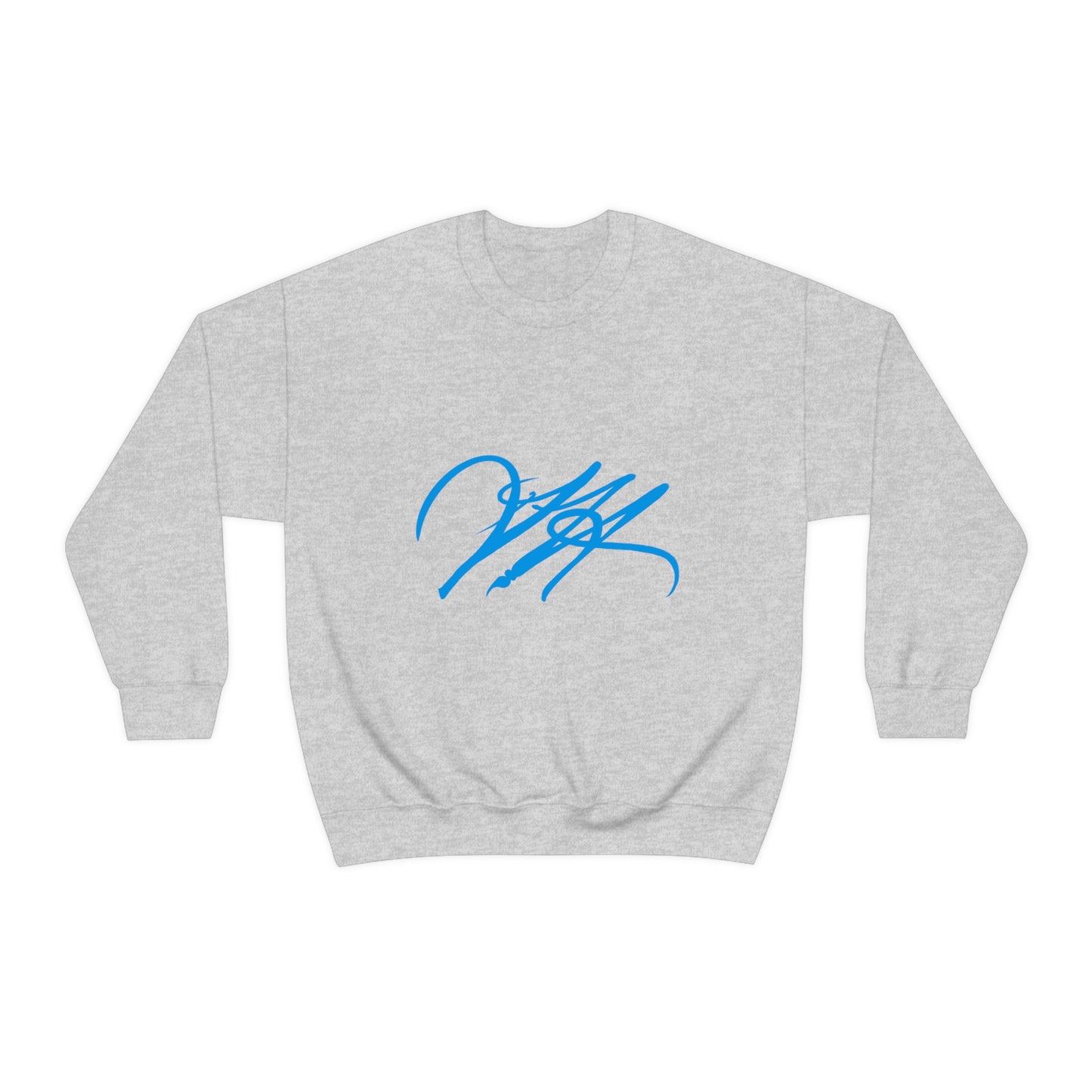 “Script Logo - Electric Blue” - Graphic Crewneck Sweatshirt by Artist David Hilborn