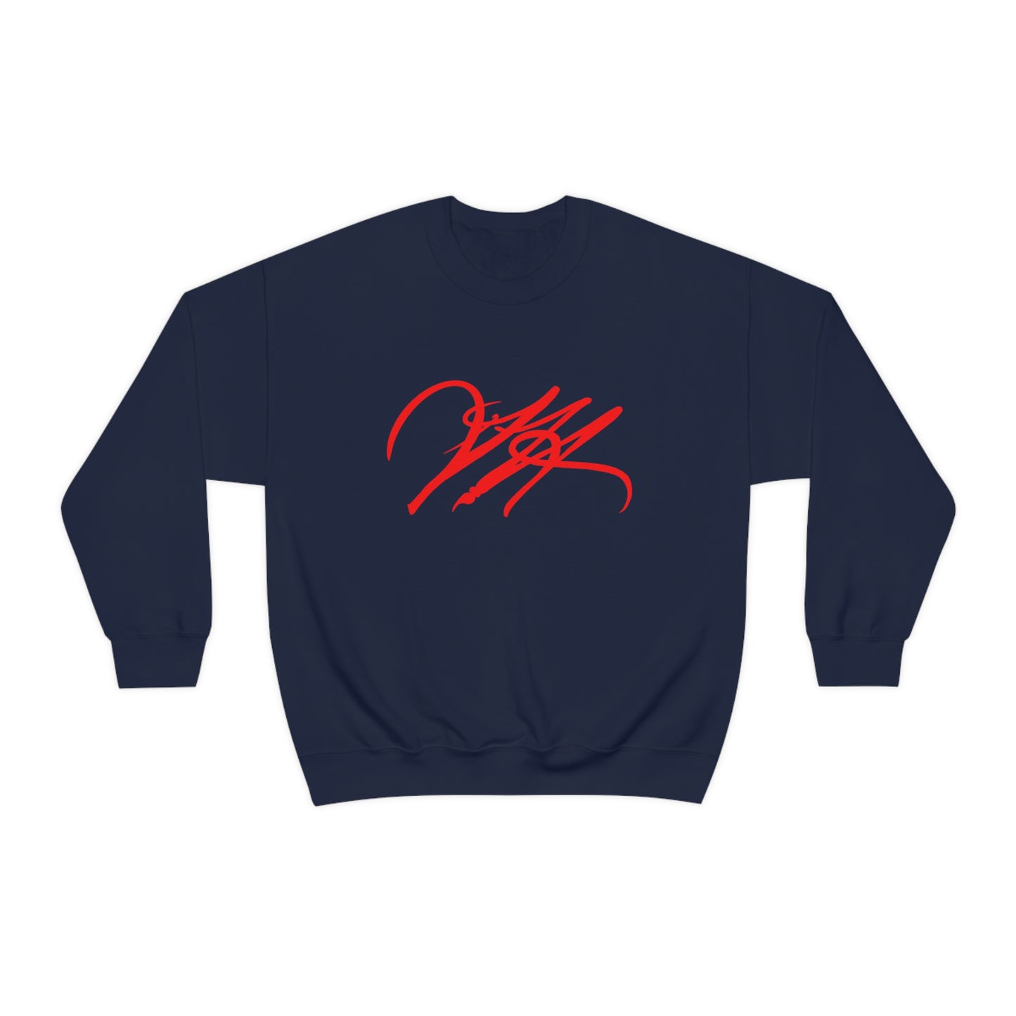 “Script Logo - Red” - Graphic Crewneck Sweatshirt by Artist David Hilborn