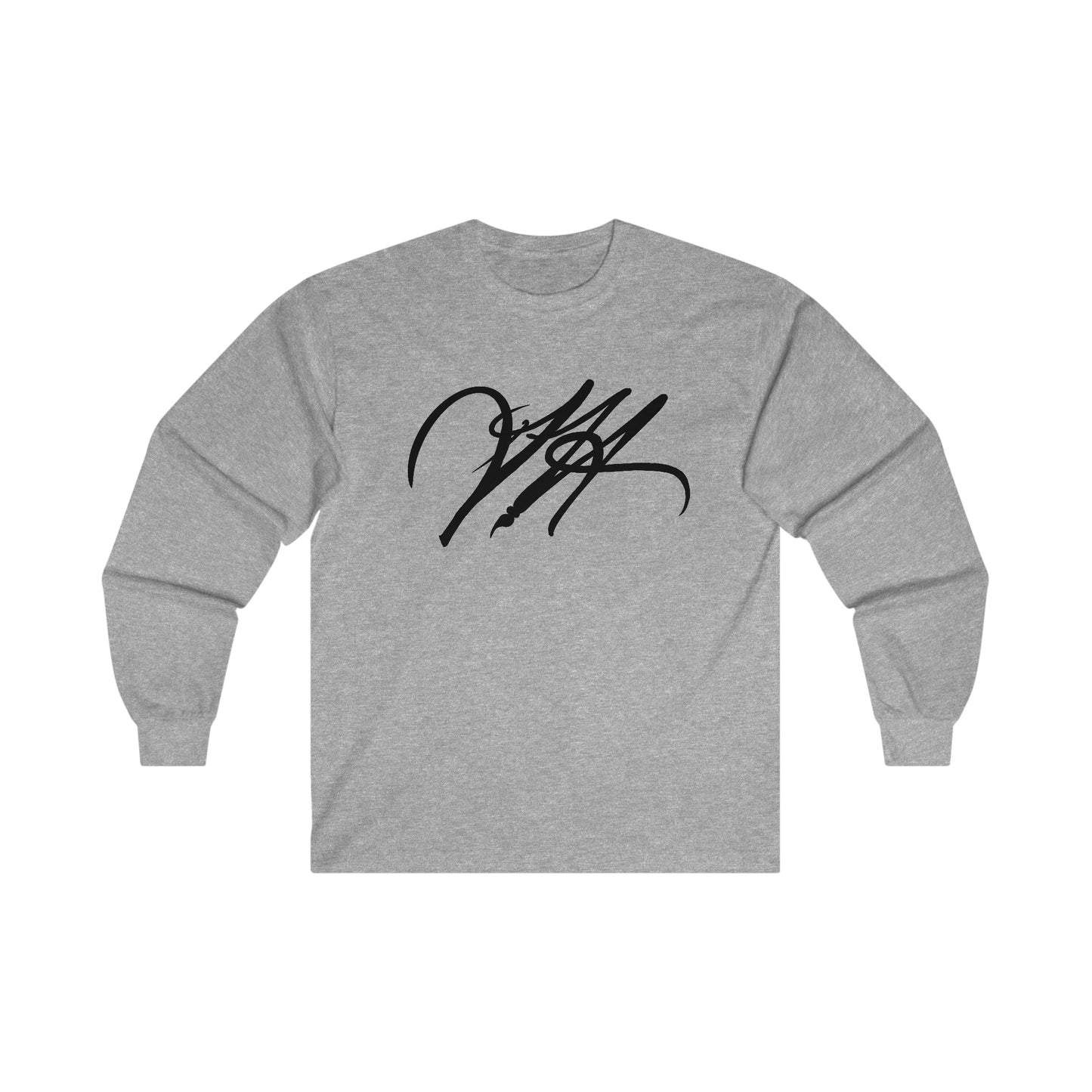 “Script Logo - Black”-  Unisex Long Sleeve Graphic Shirt by Artist David Hilborn