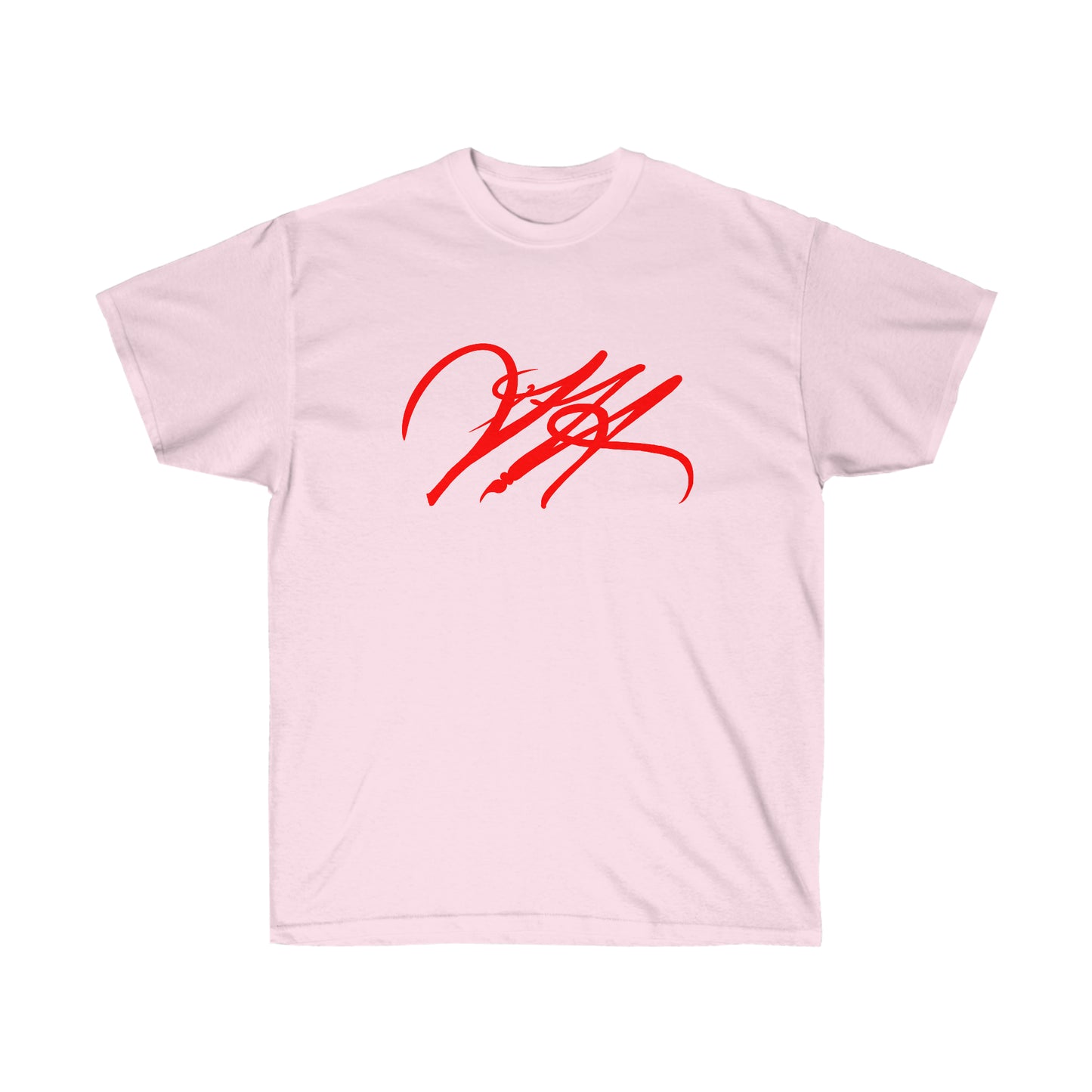 “Script Logo - Red” - Unisex Ultra Cotton Tee by Artist David Hilborn