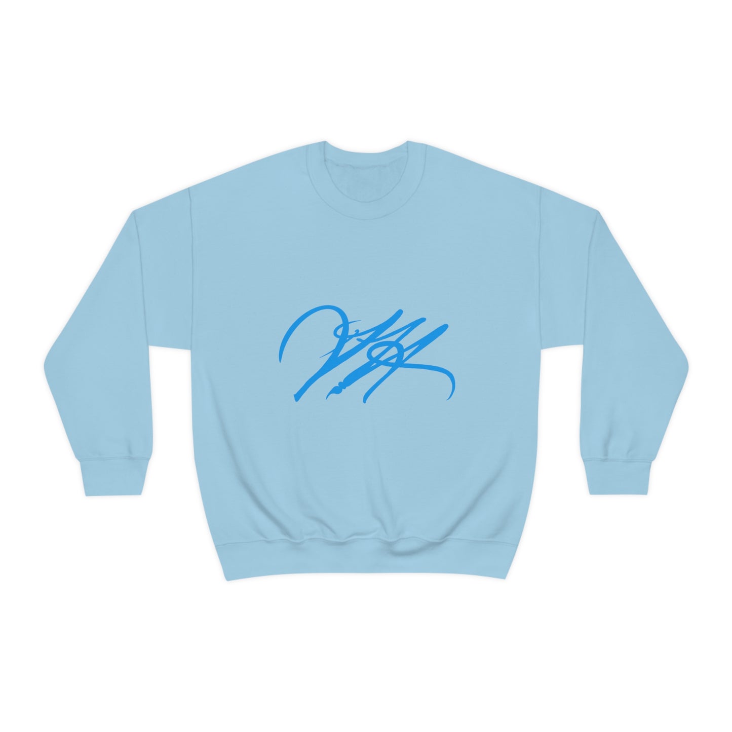 “Script Logo - Electric Blue” - Graphic Crewneck Sweatshirt by Artist David Hilborn