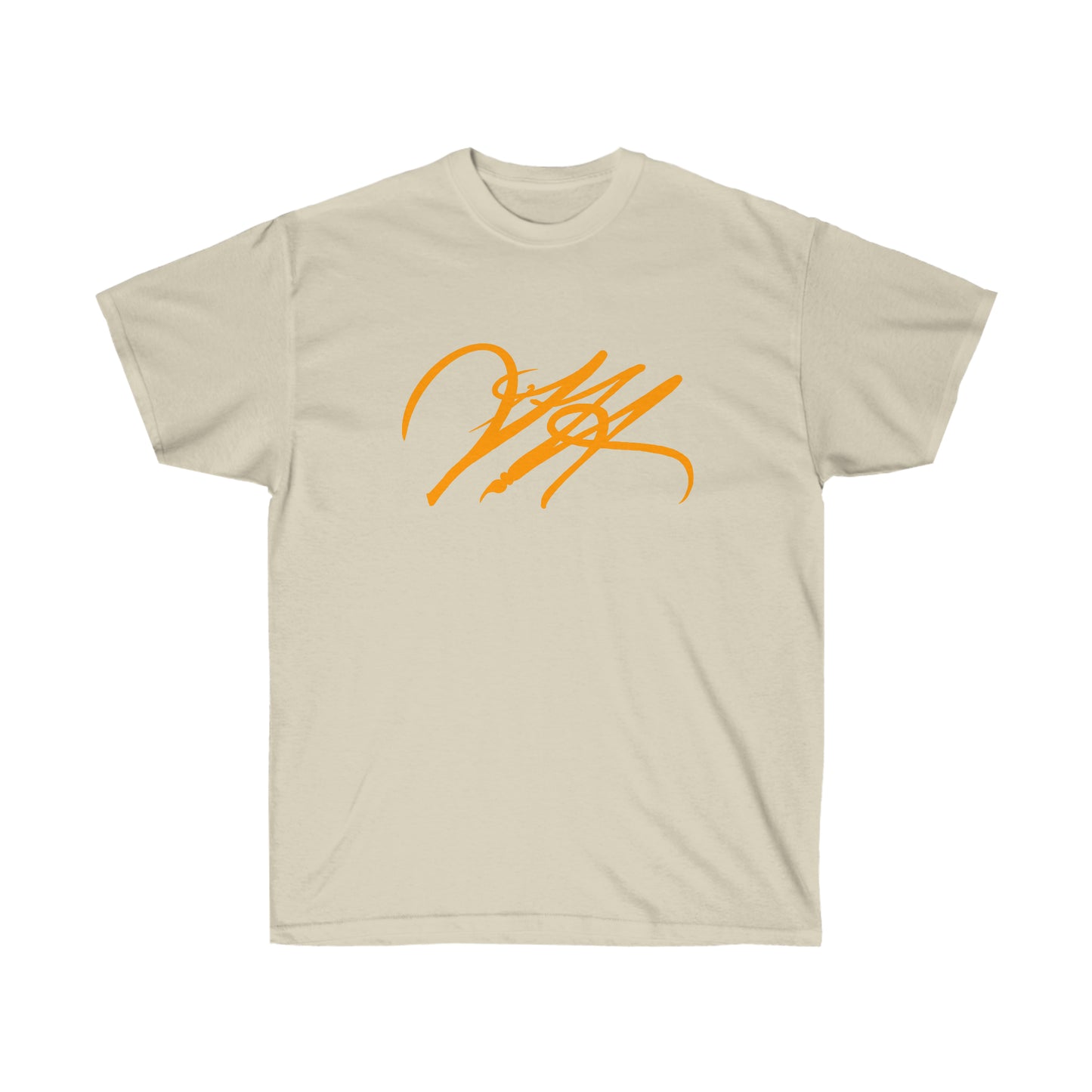 “Script Logo - Orange” - Unisex Ultra Cotton Tee by Artist David Hilborn