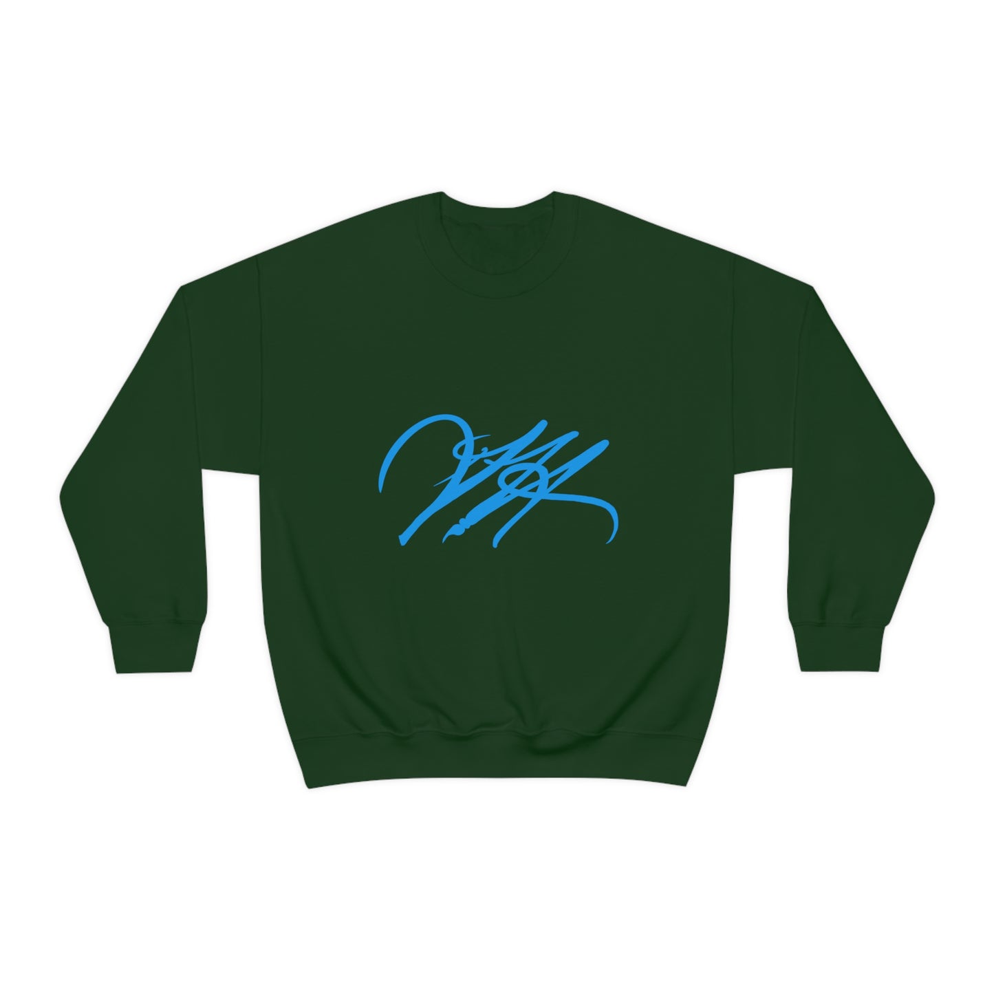 “Script Logo - Electric Blue” - Graphic Crewneck Sweatshirt by Artist David Hilborn