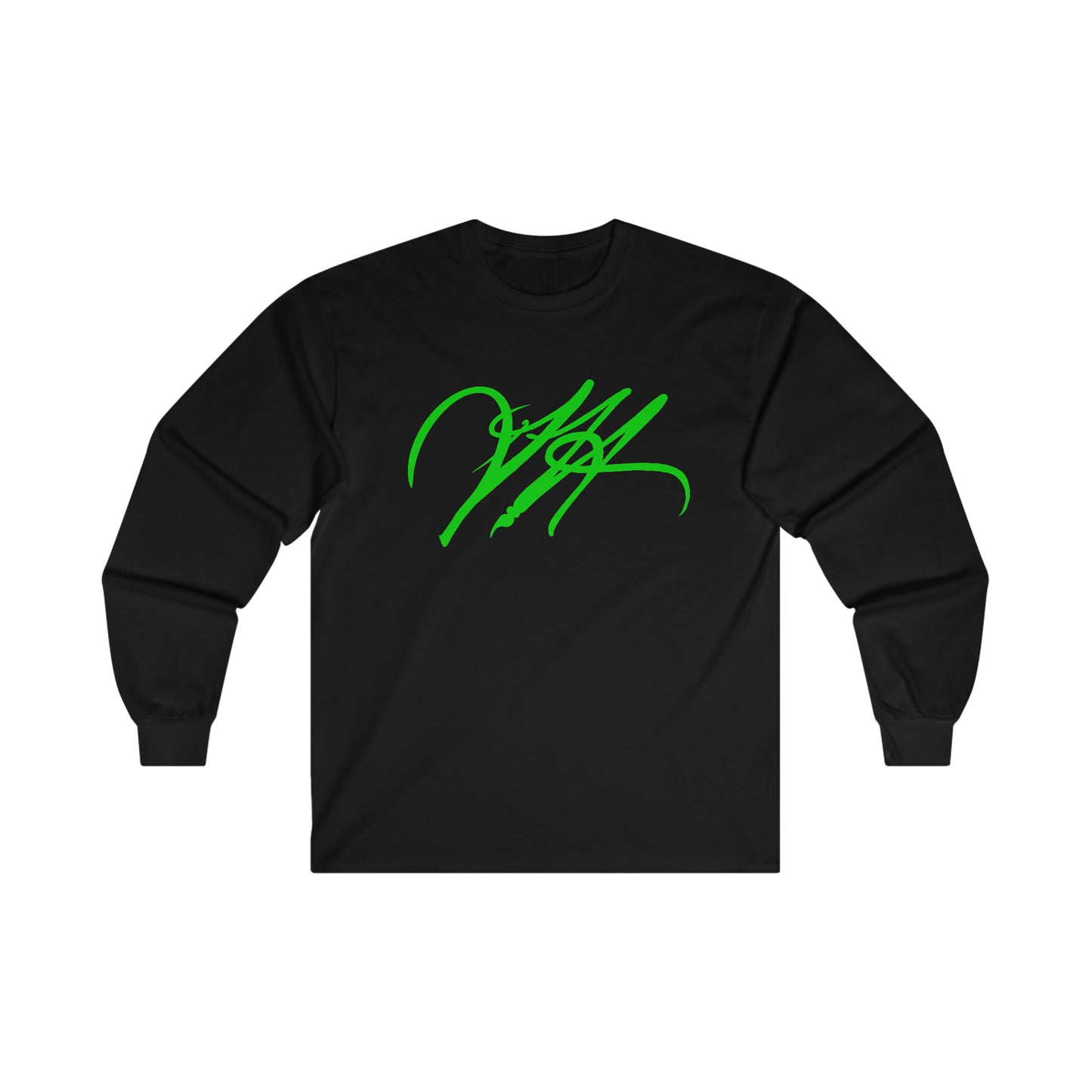 “Script Logo- Lime”-  Unisex Long Sleeve Graphic Shirt by Artist David Hilborn