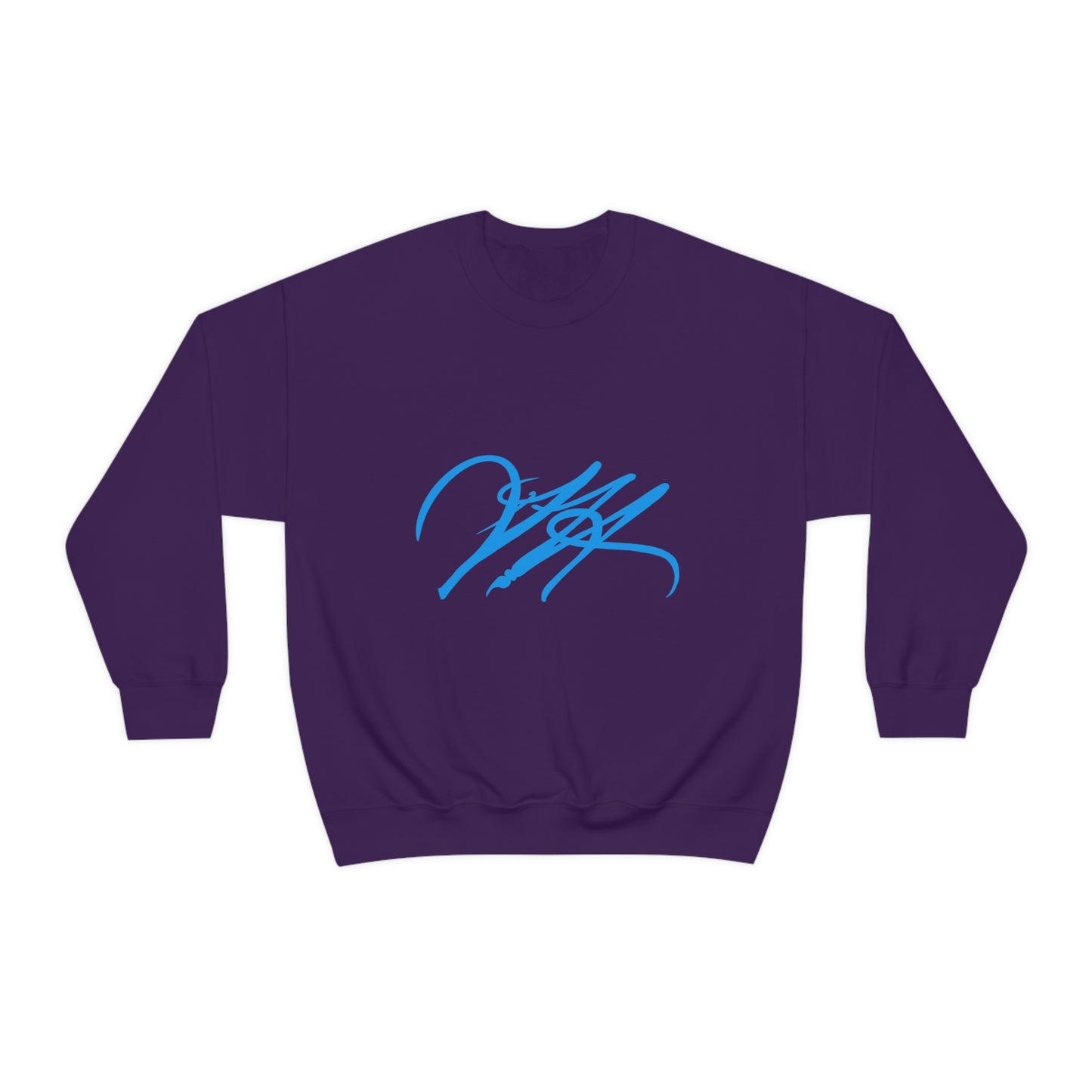 “Script Logo - Electric Blue” - Graphic Crewneck Sweatshirt by Artist David Hilborn