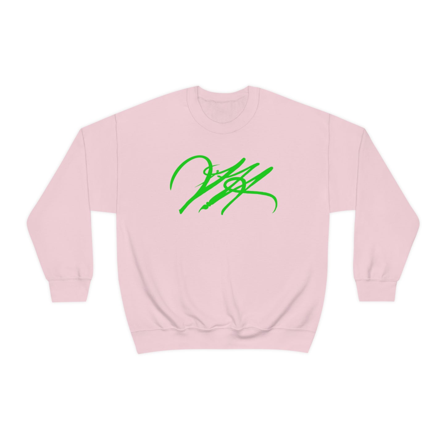 “Script Logo - Lime” - Graphic Crewneck Sweatshirt by Artist David Hilborn