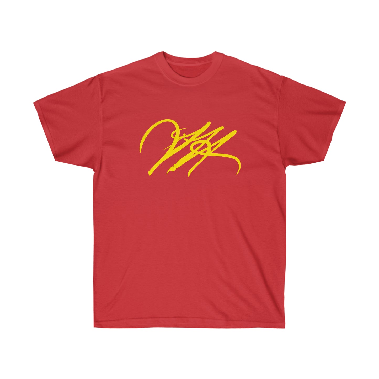 “Script Logo - Yellow” - Unisex Ultra Cotton Tee by Artist David Hilborn