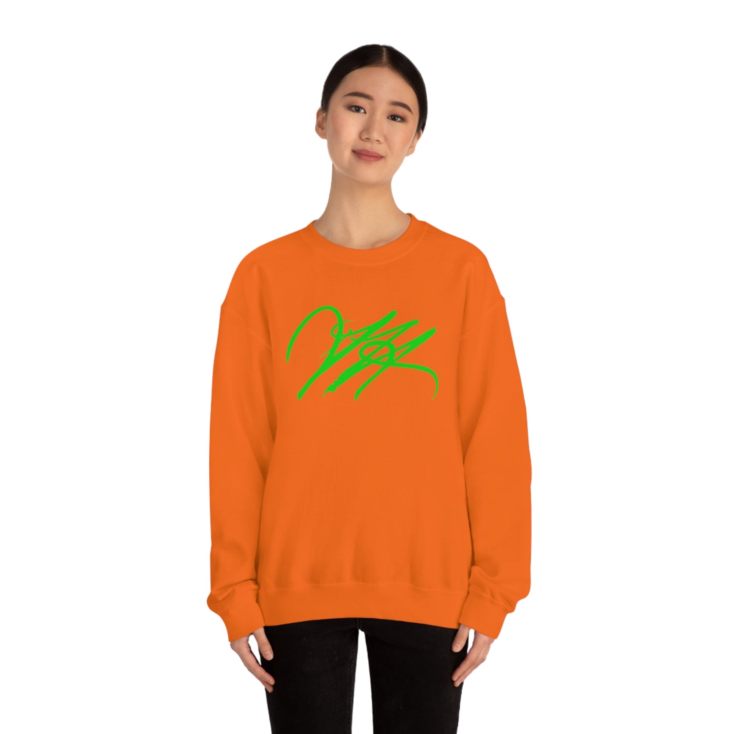 “Script Logo - Lime” - Graphic Crewneck Sweatshirt by Artist David Hilborn