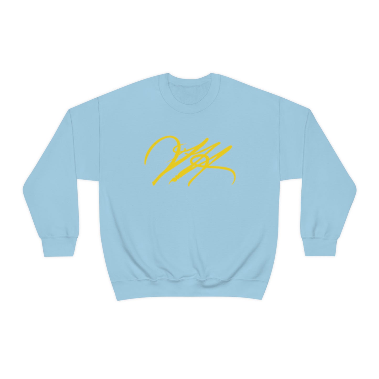 “Script Logo - Yellow” - Graphic Crewneck Sweatshirt by Artist David Hilborn