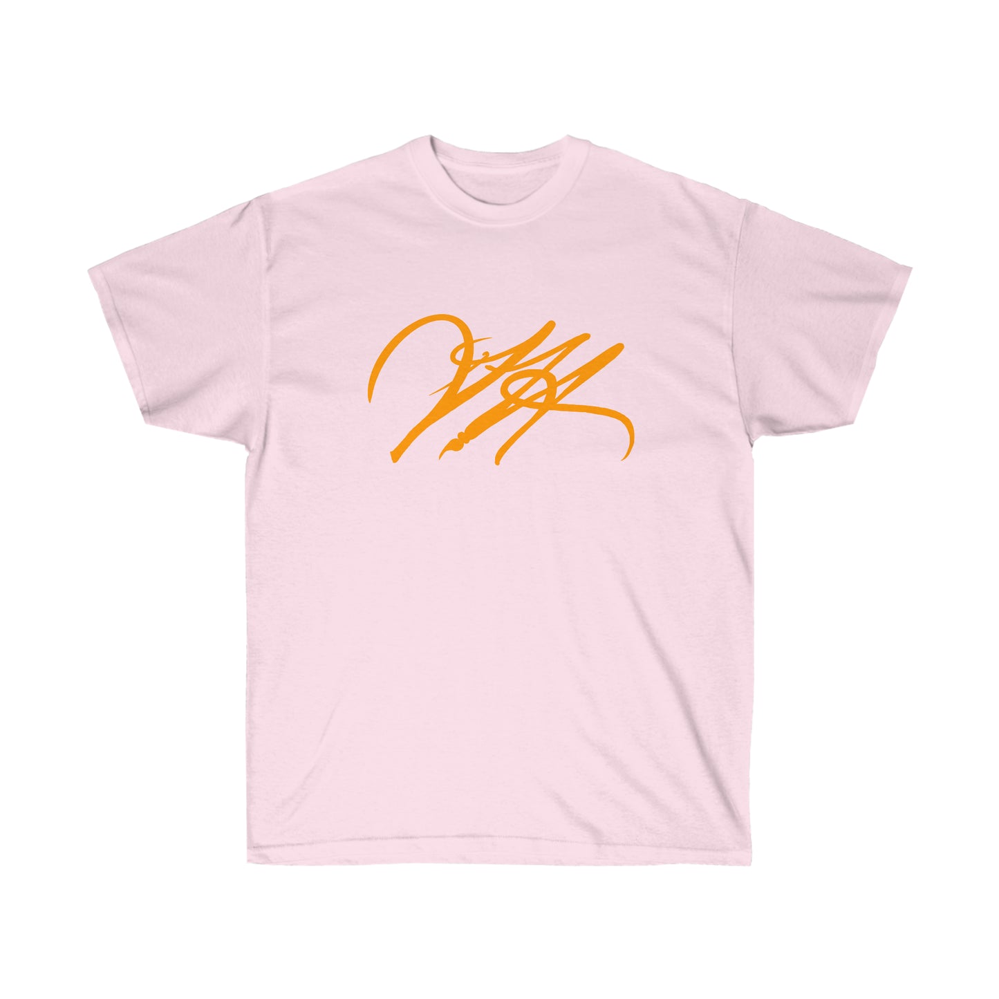 “Script Logo - Orange” - Unisex Ultra Cotton Tee by Artist David Hilborn