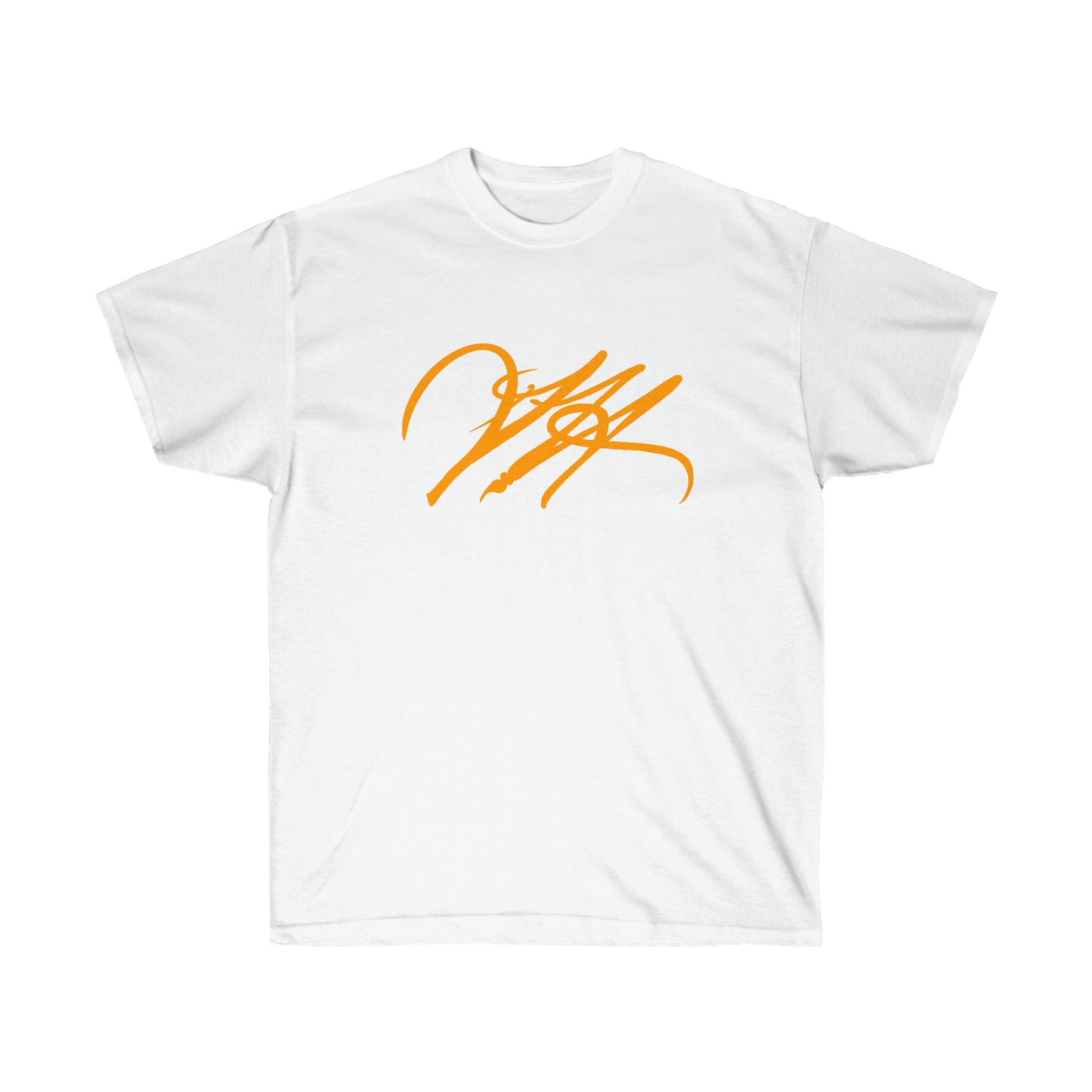 “Script Logo - Orange” - Unisex Ultra Cotton Tee by Artist David Hilborn