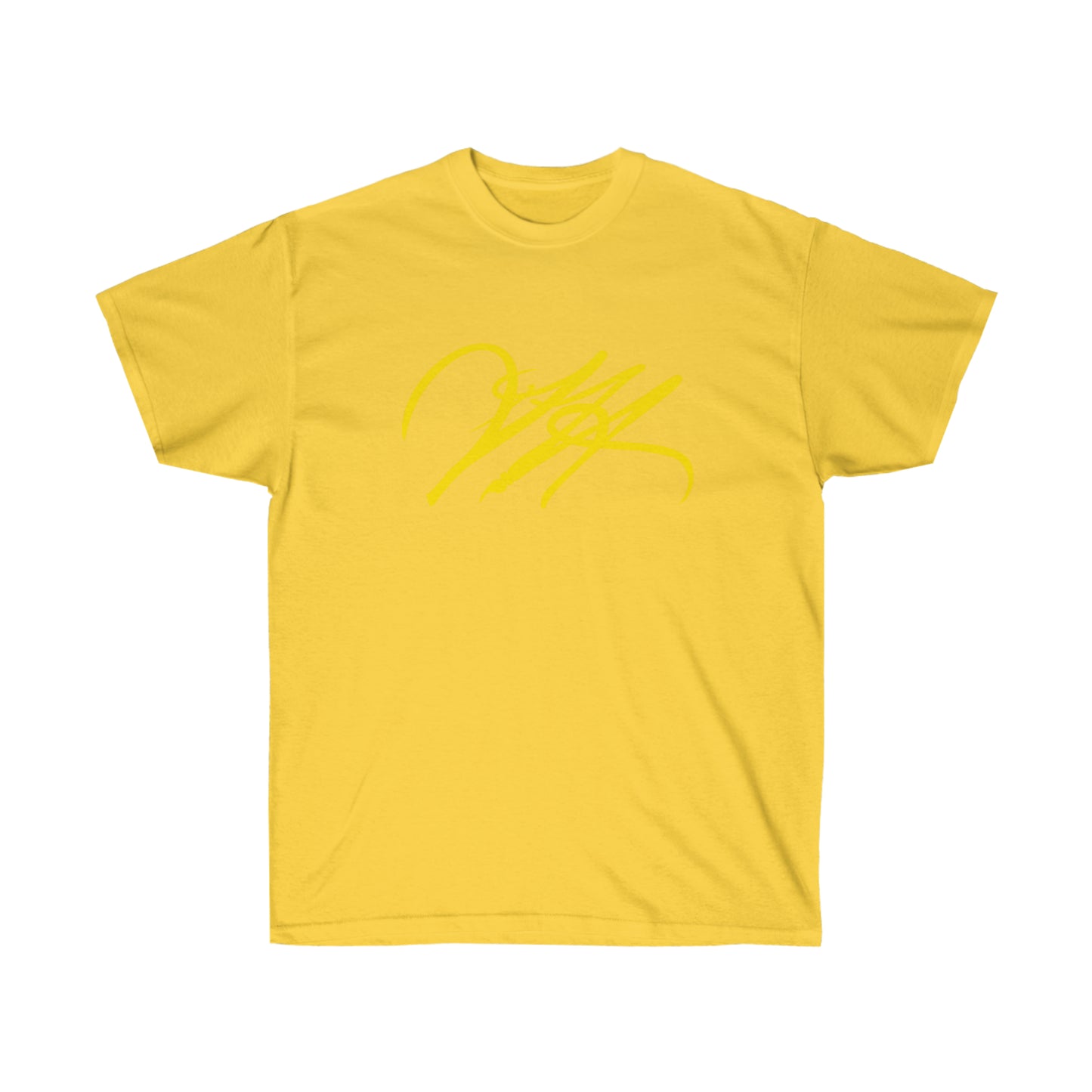 “Script Logo - Yellow” - Unisex Ultra Cotton Tee by Artist David Hilborn