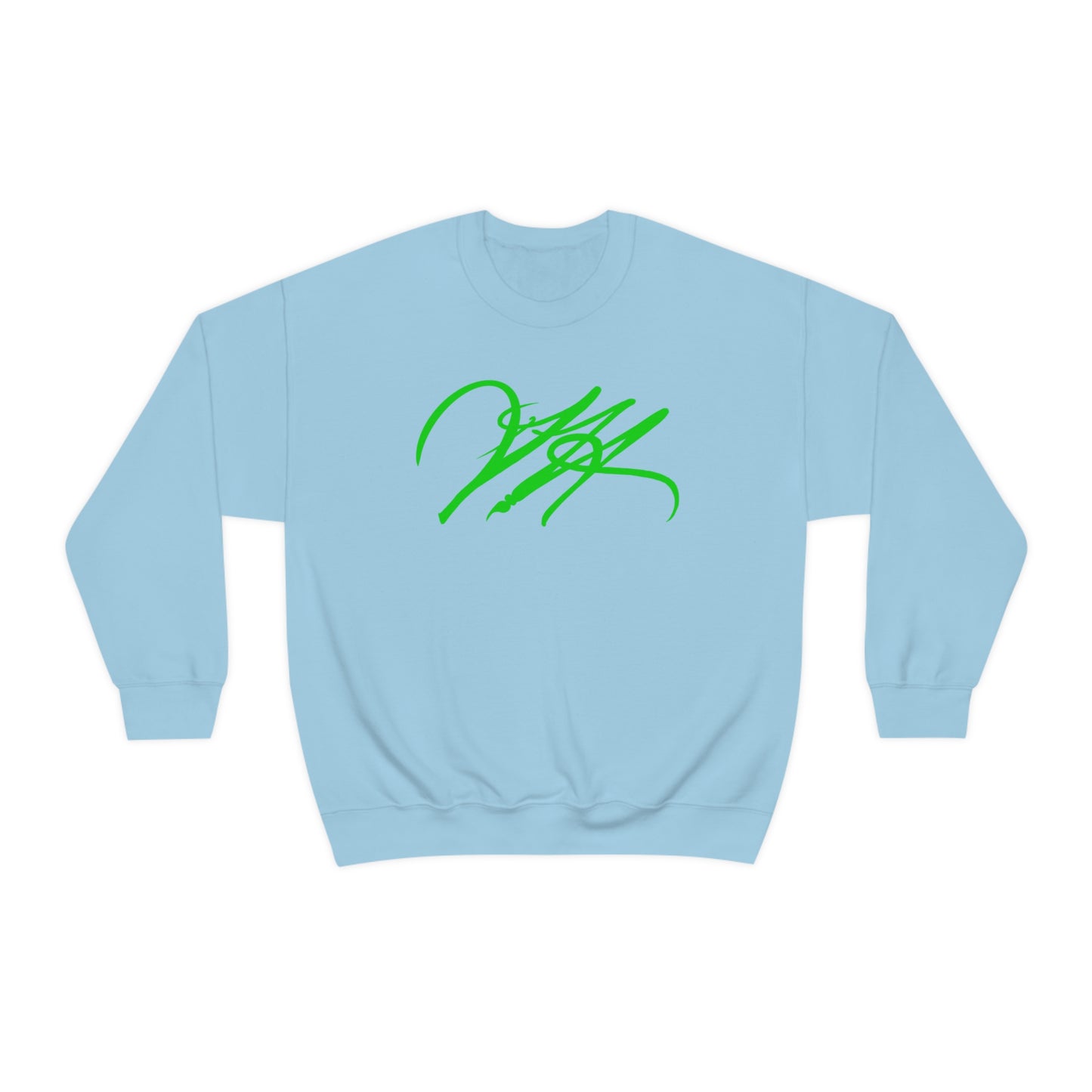 “Script Logo - Lime” - Graphic Crewneck Sweatshirt by Artist David Hilborn