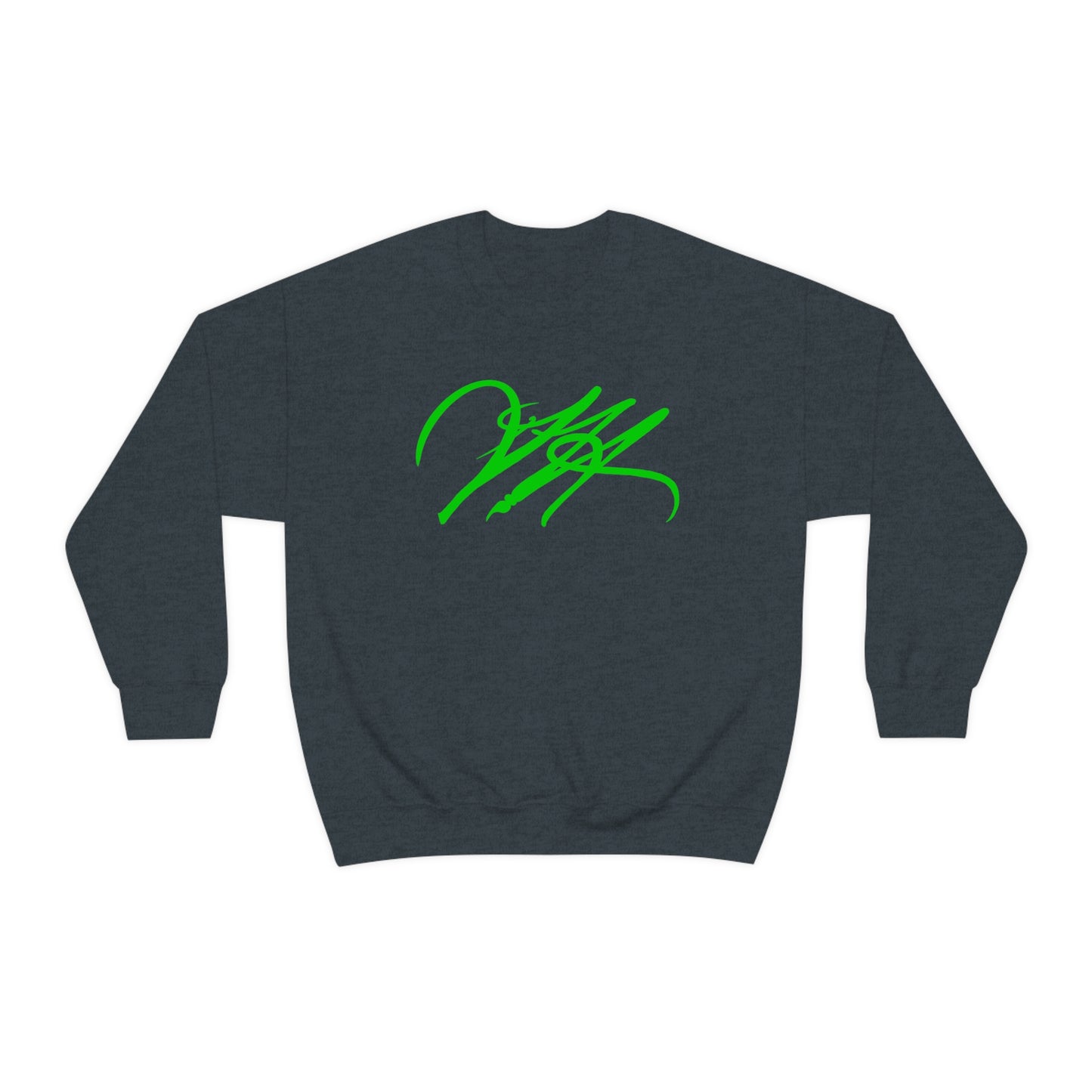 “Script Logo - Lime” - Graphic Crewneck Sweatshirt by Artist David Hilborn