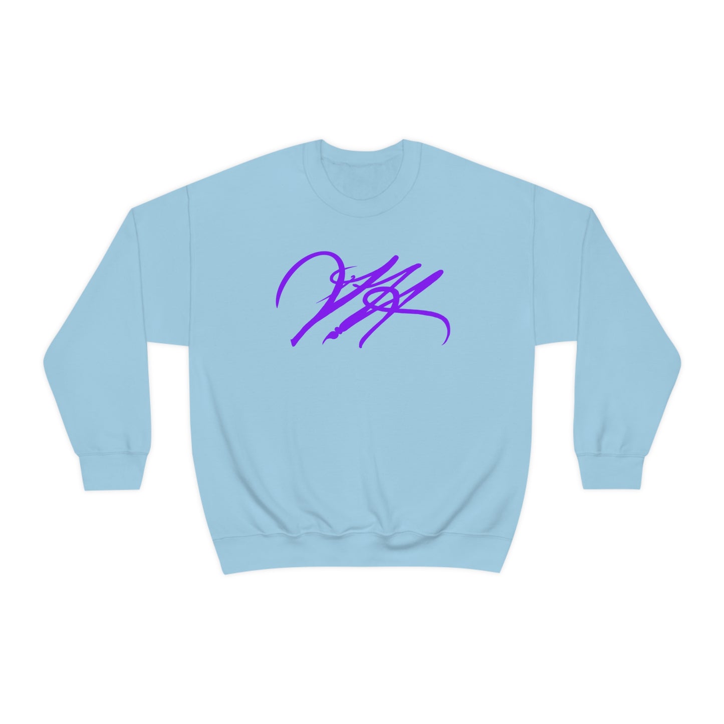 “Script Logo - Purple” - Graphic Crewneck Sweatshirt by Artist David Hilborn