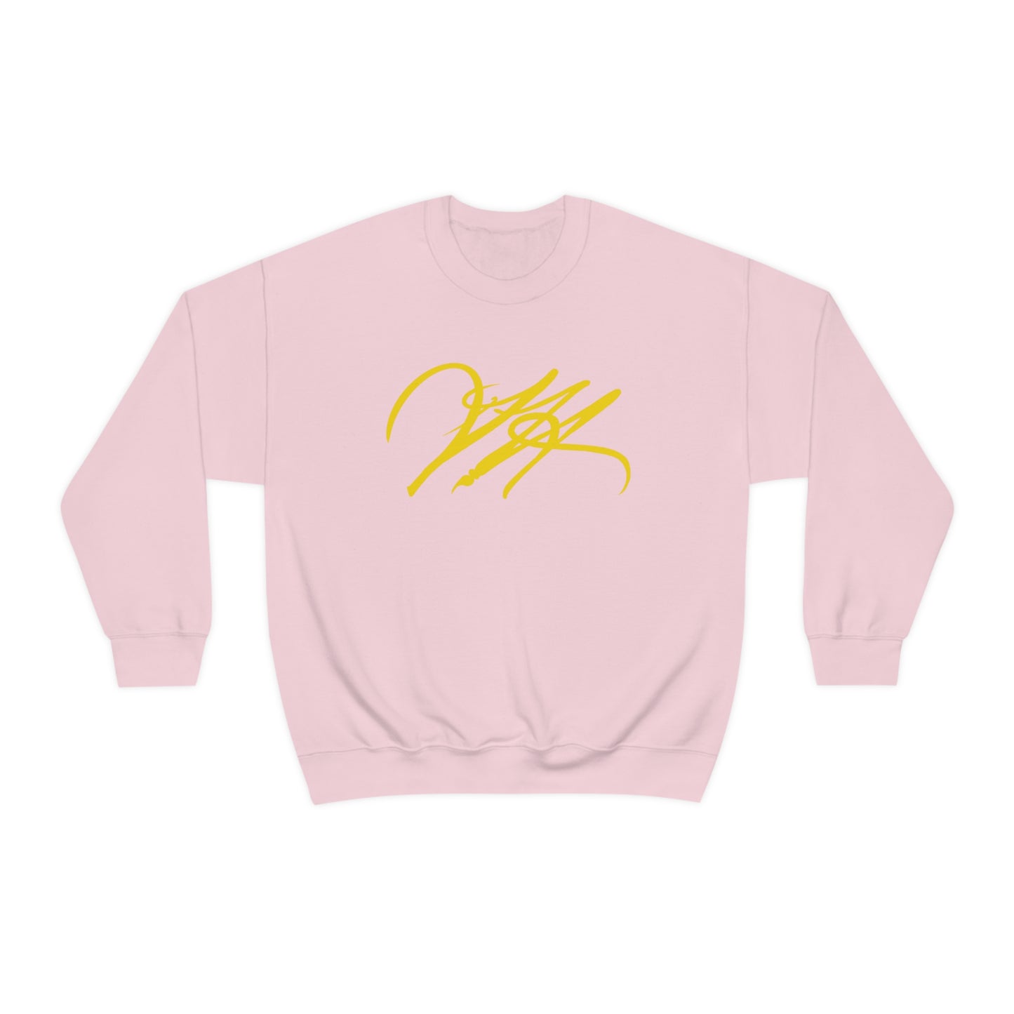 “Script Logo - Yellow” - Graphic Crewneck Sweatshirt by Artist David Hilborn