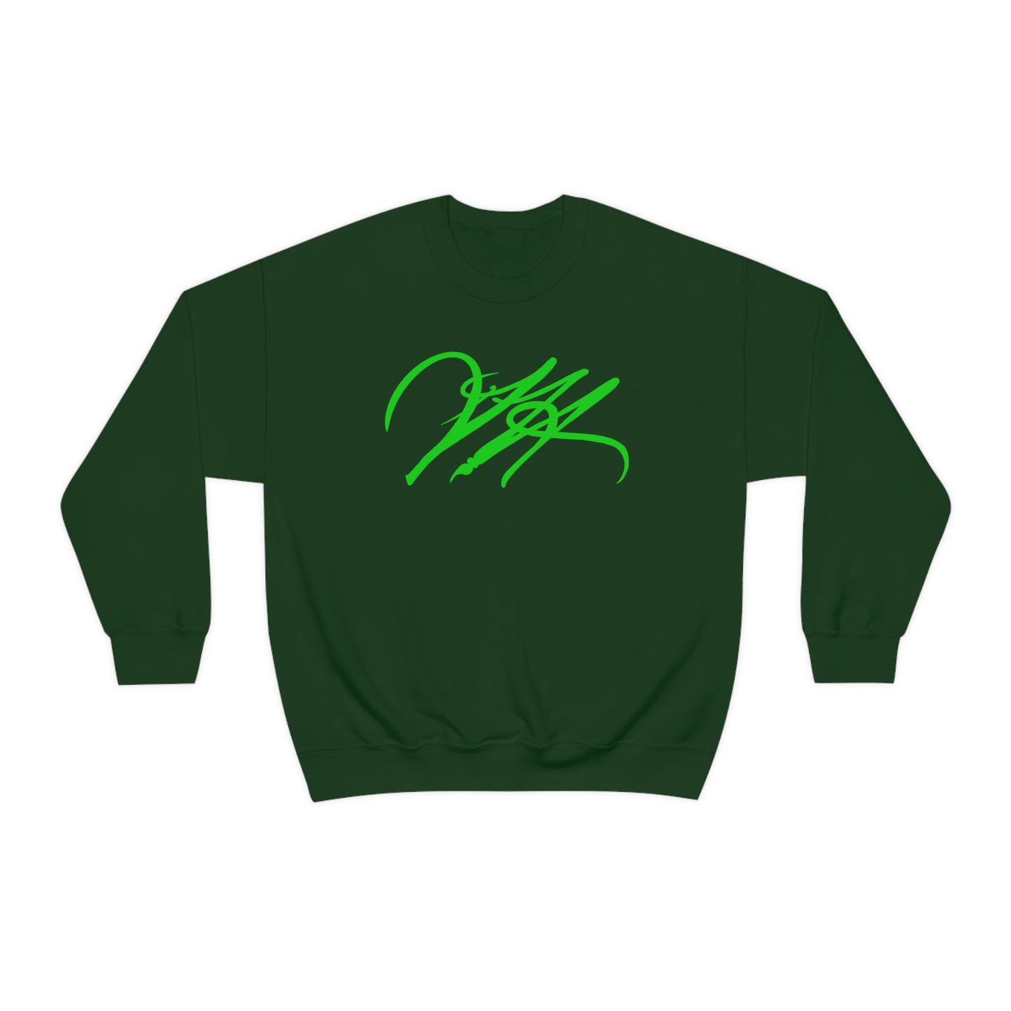 “Script Logo - Lime” - Graphic Crewneck Sweatshirt by Artist David Hilborn