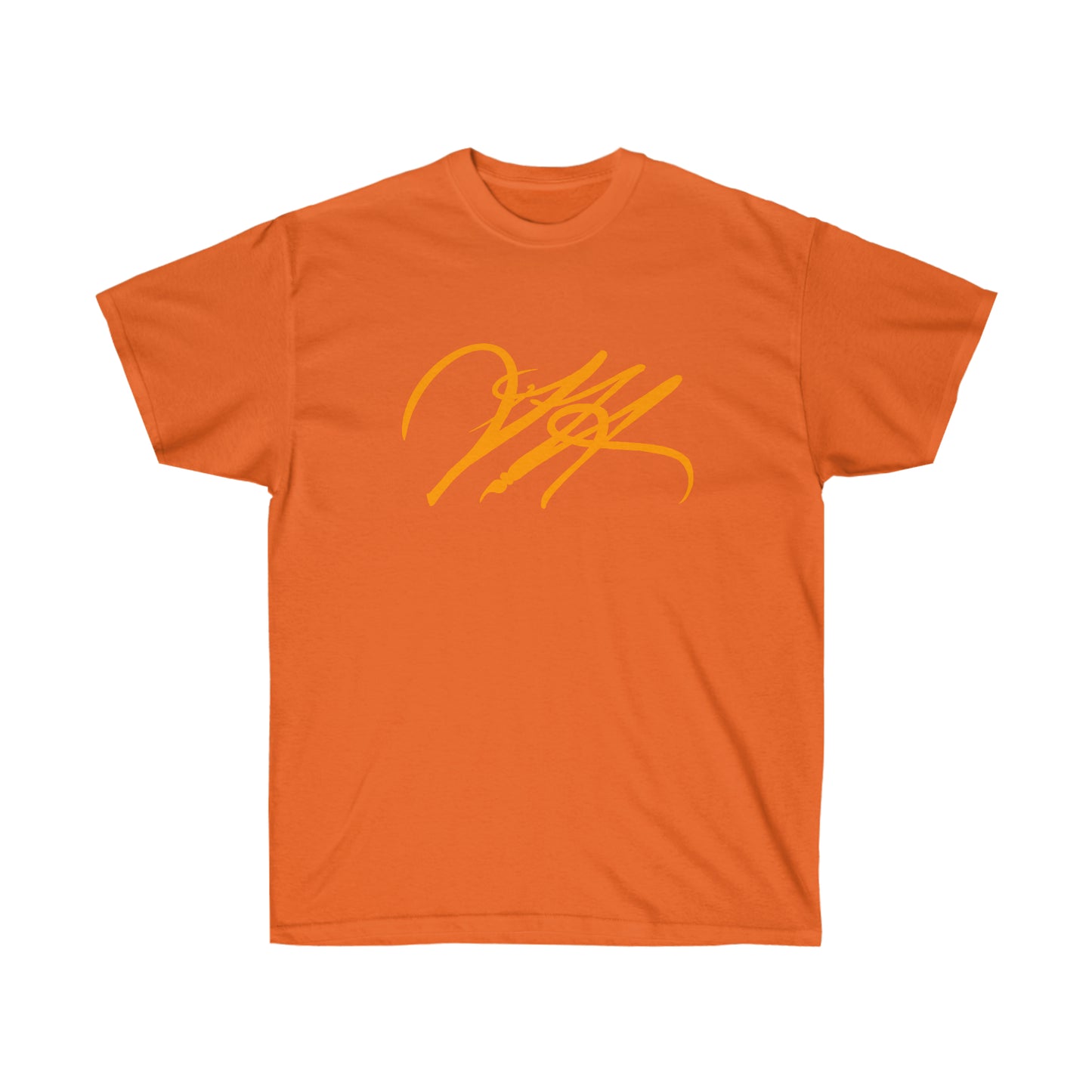 “Script Logo - Orange” - Unisex Ultra Cotton Tee by Artist David Hilborn