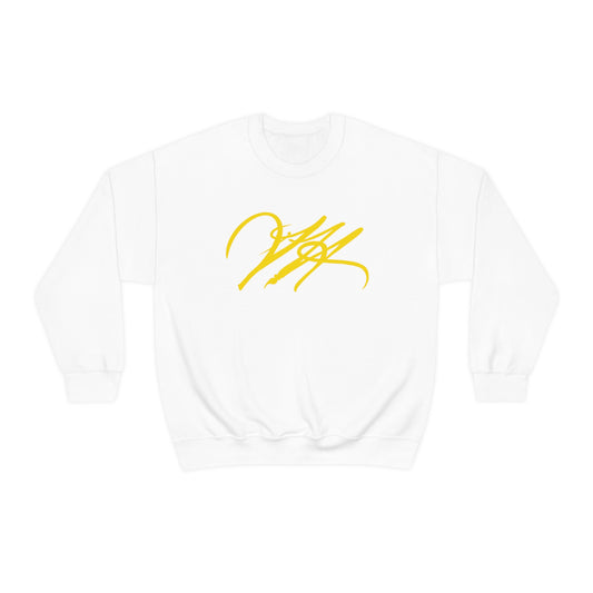 “Script Logo - Yellow” - Graphic Crewneck Sweatshirt by Artist David Hilborn