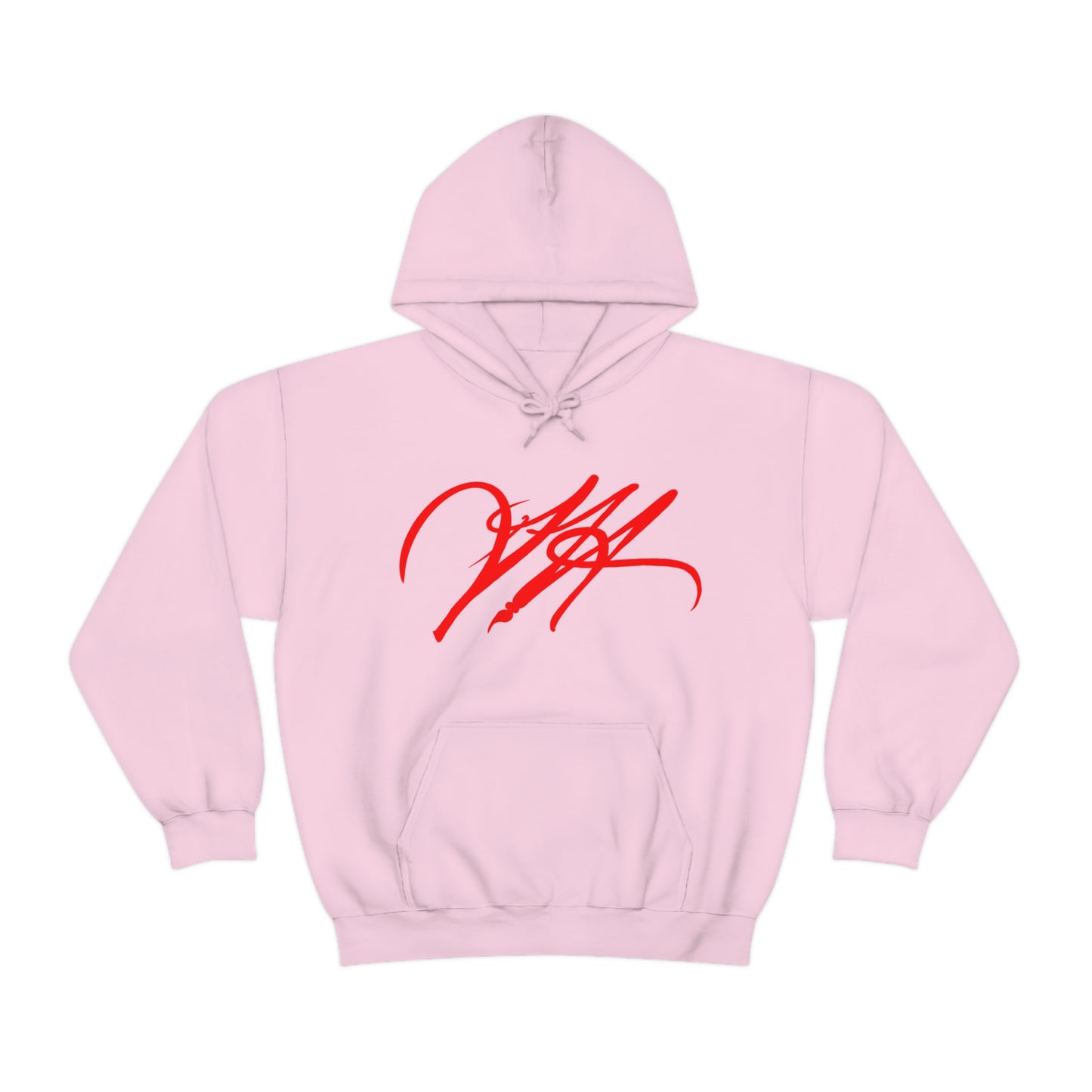 “Script Logo - Red” - Unisex Hooded Sweatshirt by artist David Hilborn