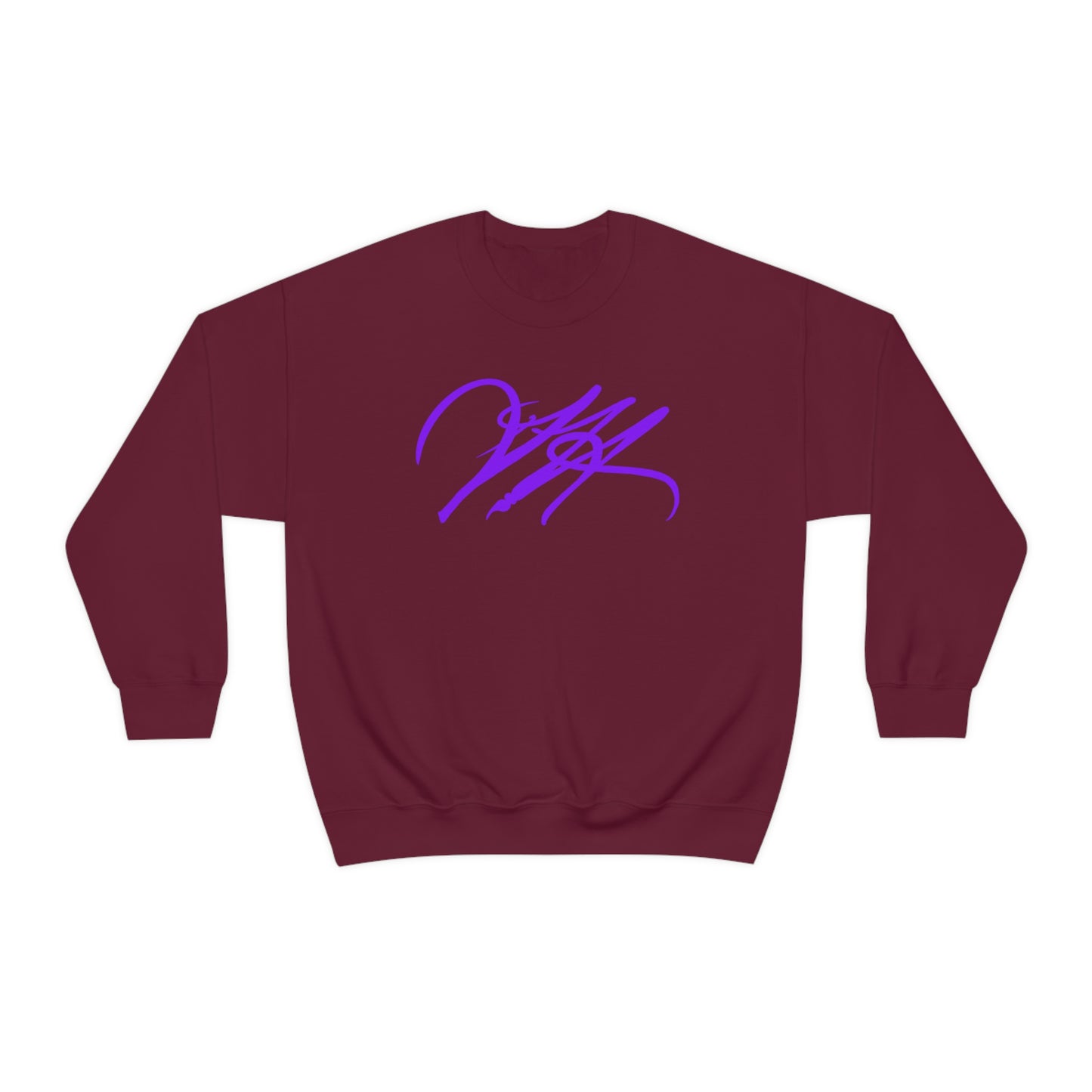 “Script Logo - Purple” - Graphic Crewneck Sweatshirt by Artist David Hilborn