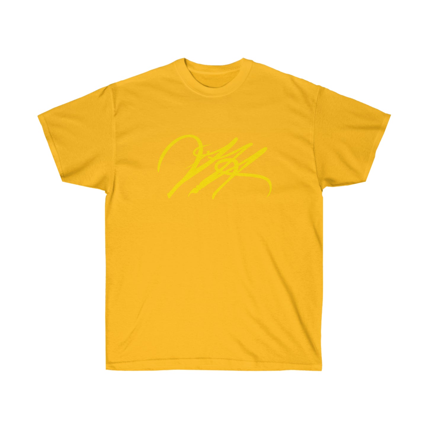 “Script Logo - Yellow” - Unisex Ultra Cotton Tee by Artist David Hilborn