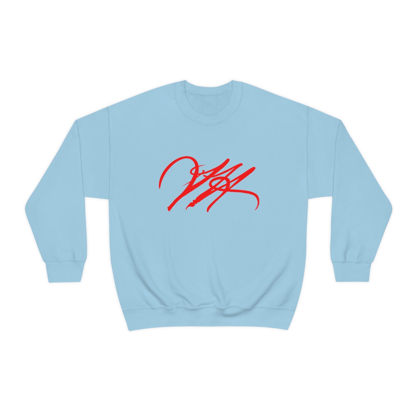 “Script Logo - Red” - Graphic Crewneck Sweatshirt by Artist David Hilborn