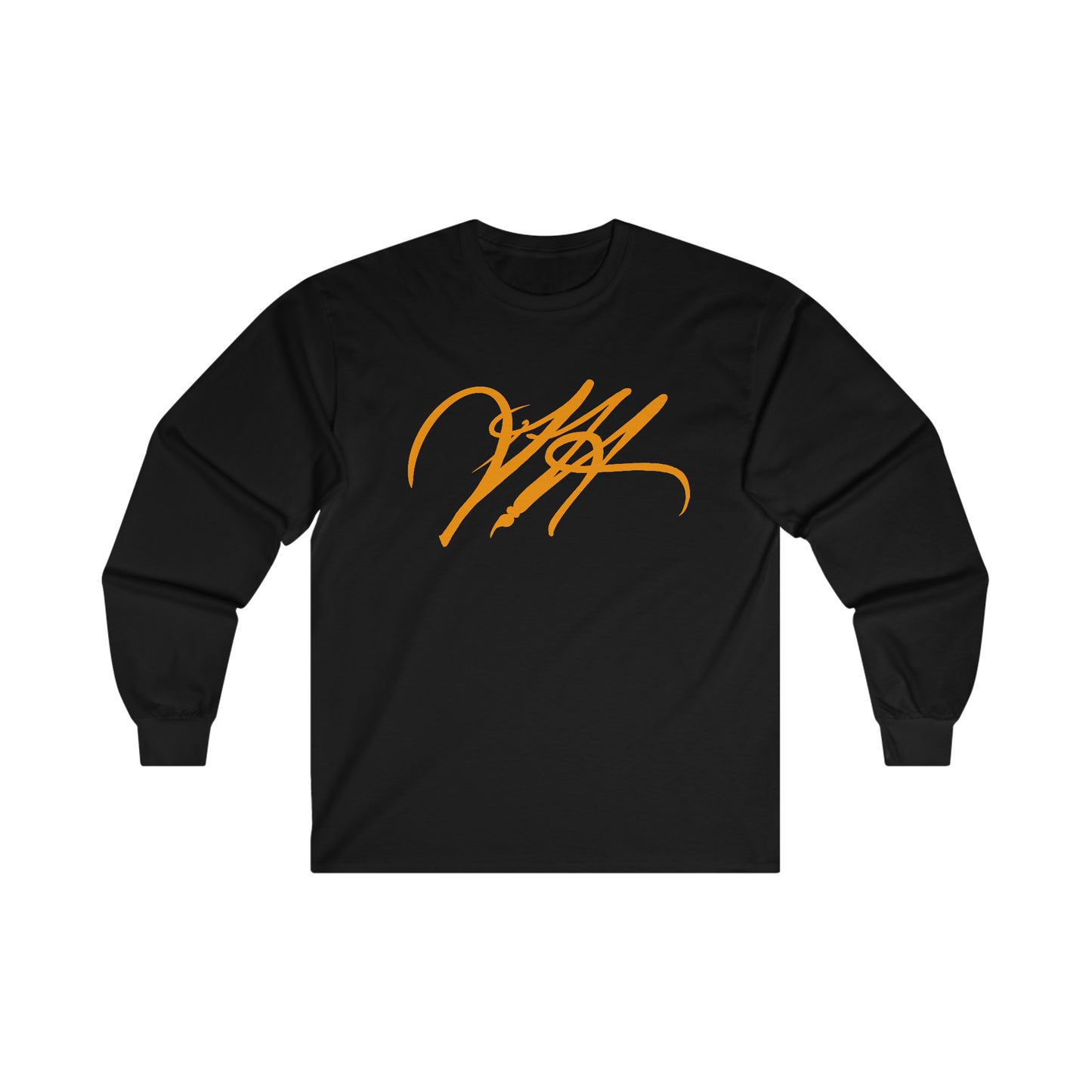 “Script Logo- Orange”-  Unisex Long Sleeve Graphic Shirt by Artist David Hilborn