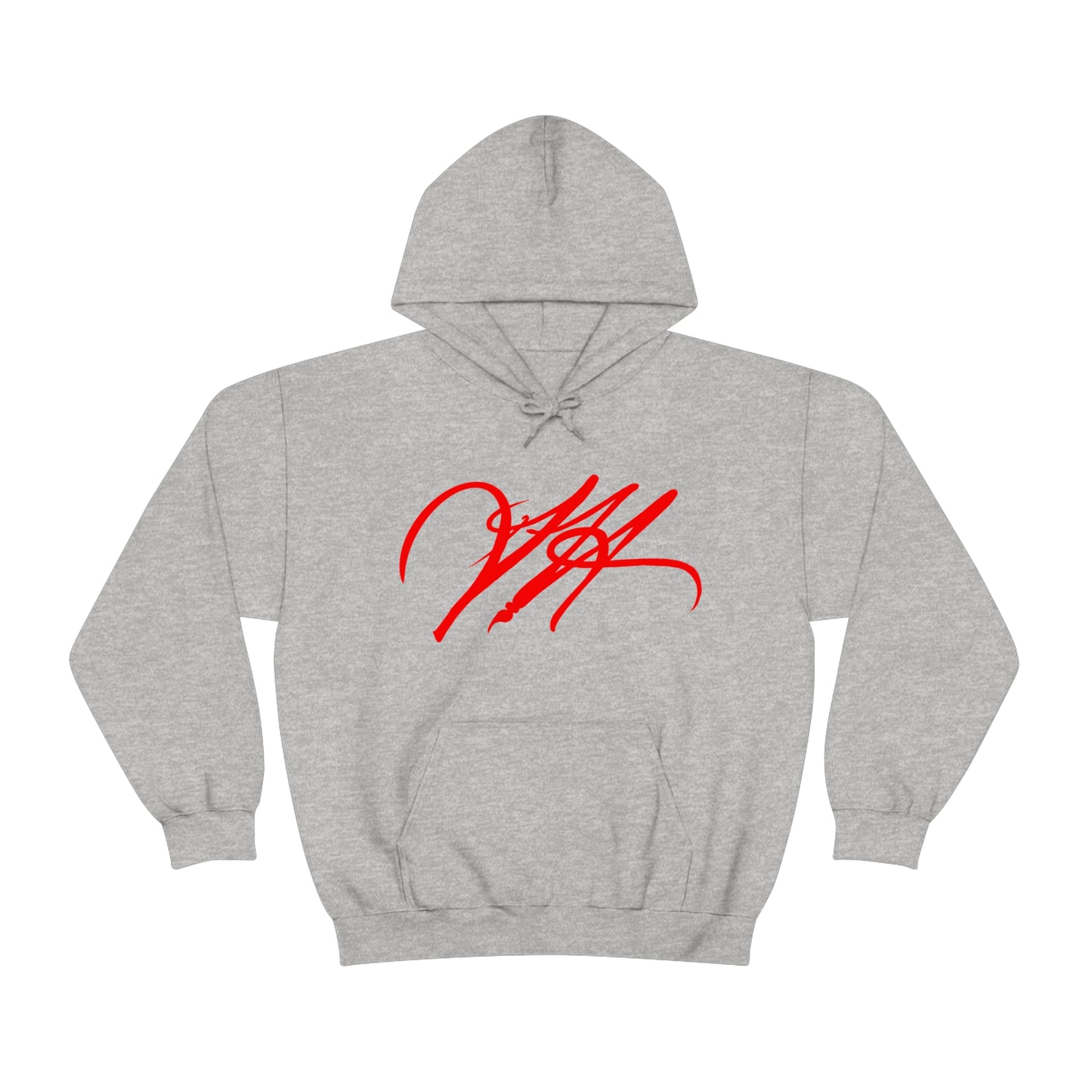 “Script Logo - Red” - Unisex Hooded Sweatshirt by artist David Hilborn