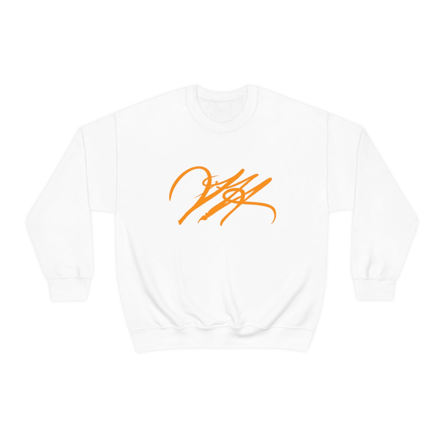 “Script Logo - Orange” - Graphic Crewneck Sweatshirt by Artist David Hilborn