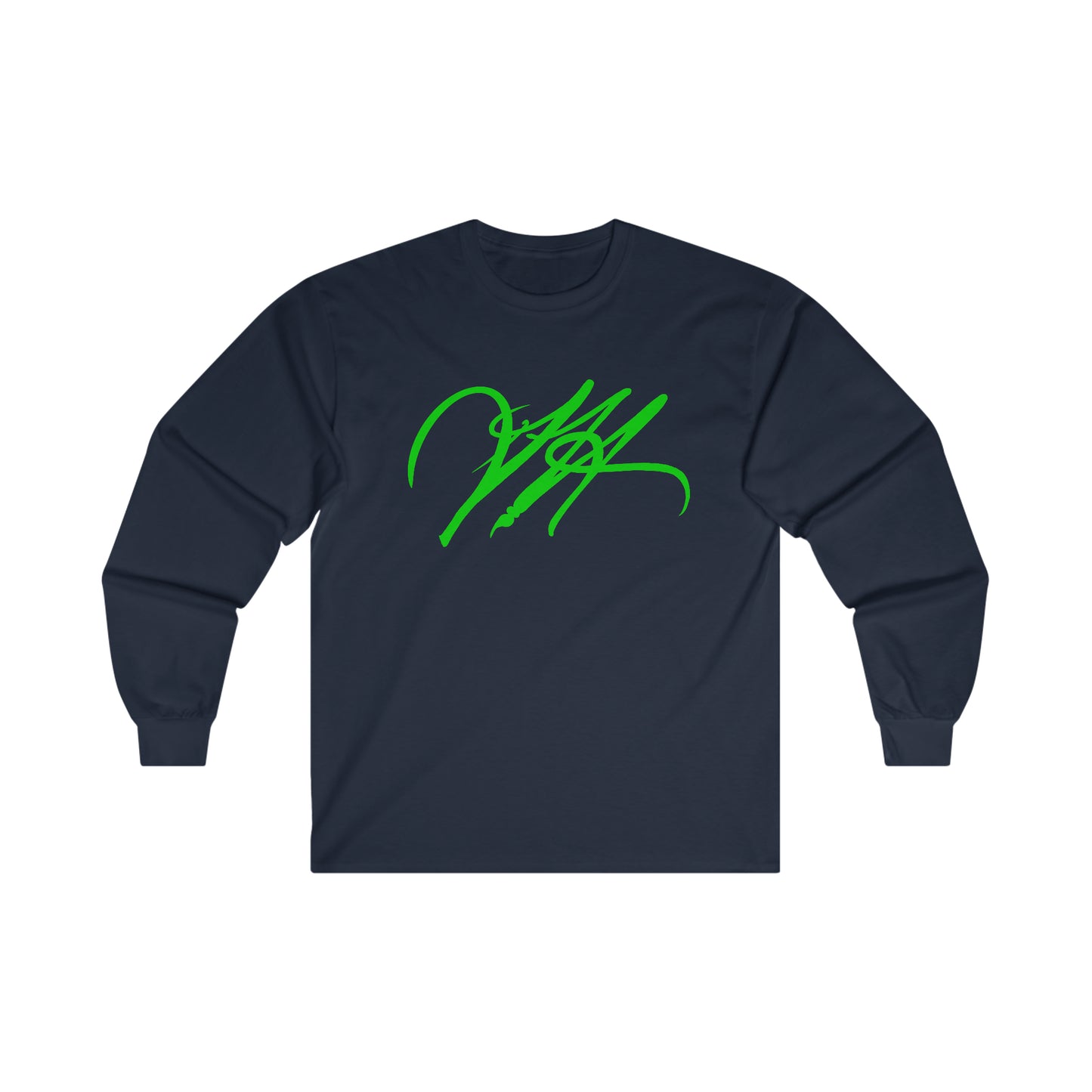 “Script Logo- Lime”-  Unisex Long Sleeve Graphic Shirt by Artist David Hilborn