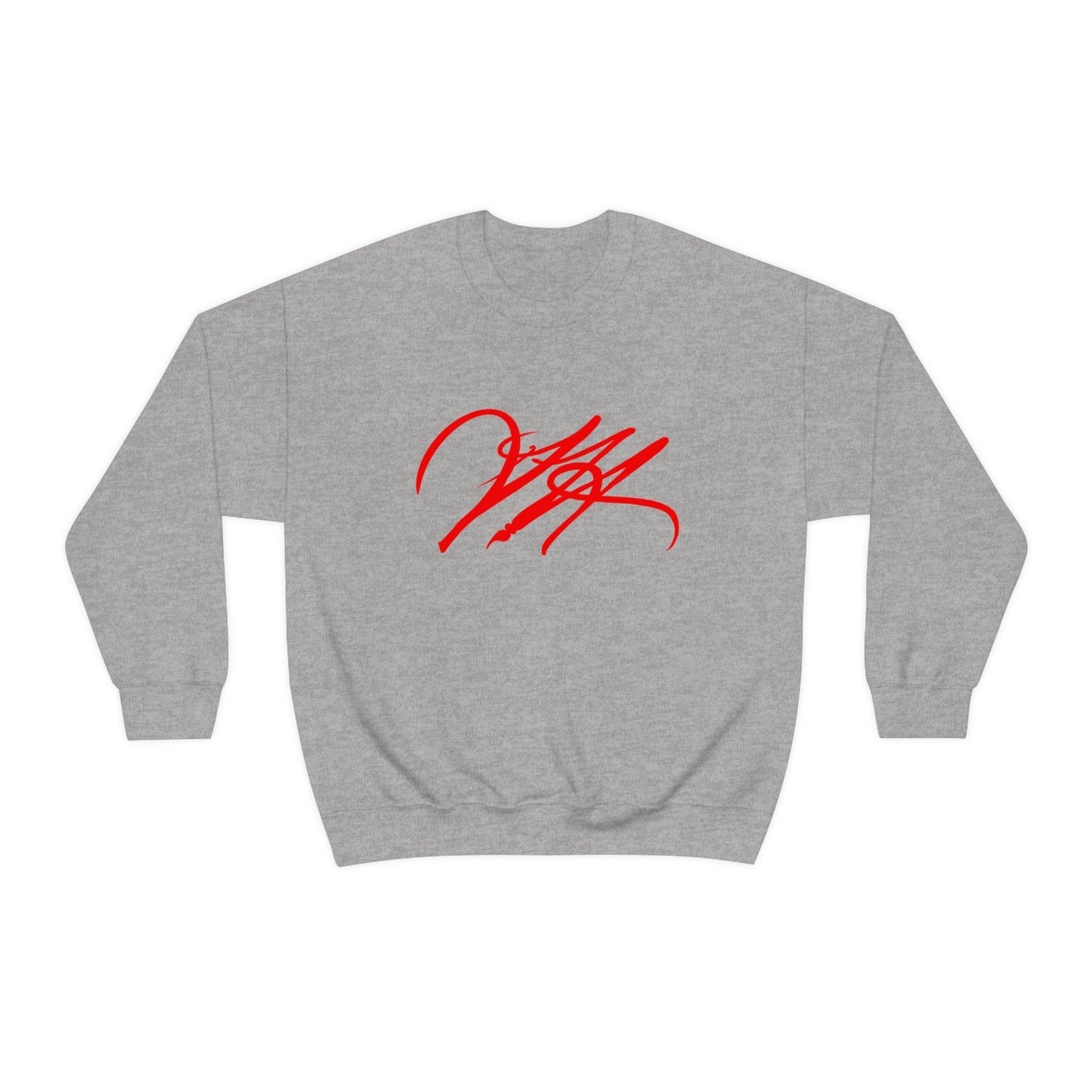 “Script Logo - Red” - Graphic Crewneck Sweatshirt by Artist David Hilborn