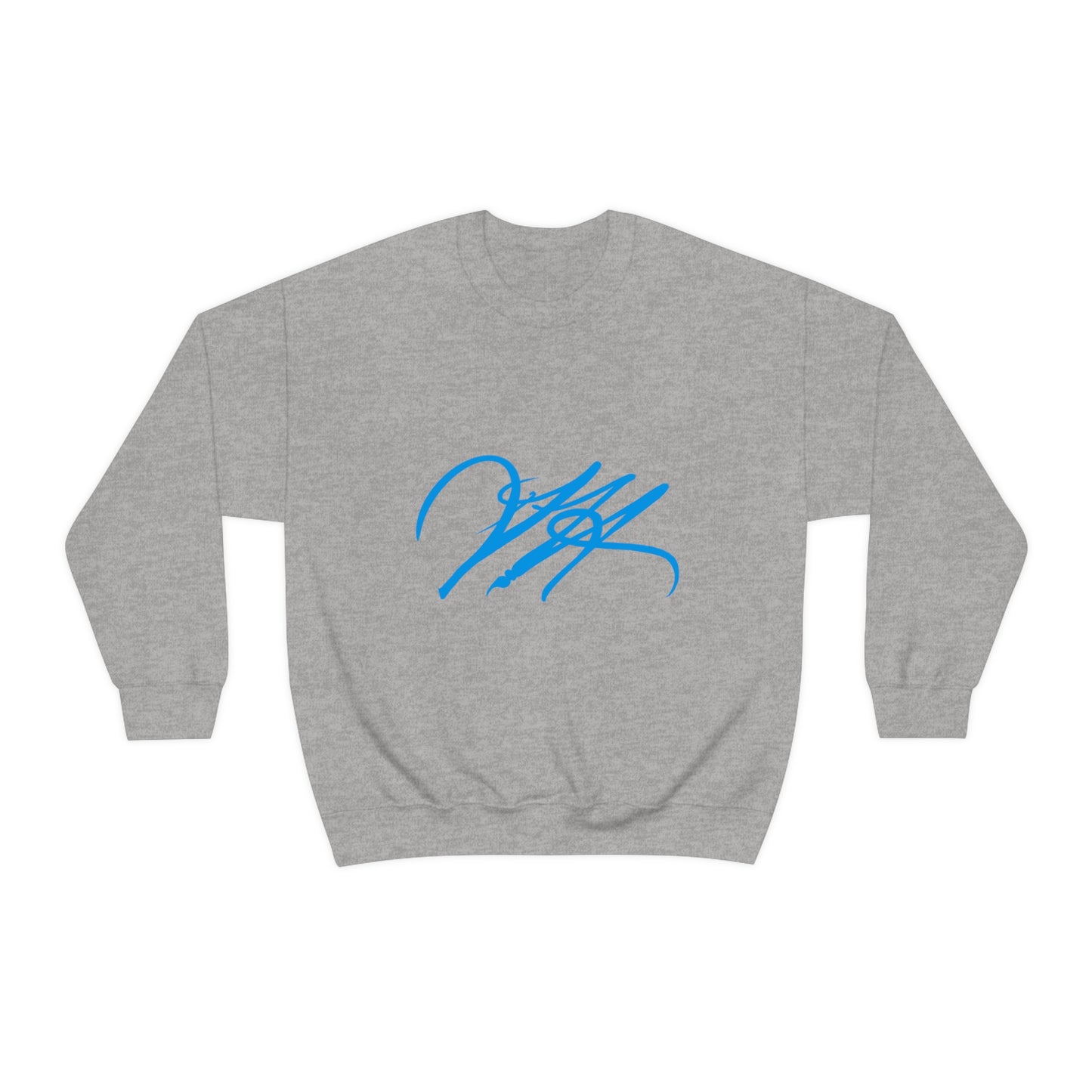 “Script Logo - Electric Blue” - Graphic Crewneck Sweatshirt by Artist David Hilborn