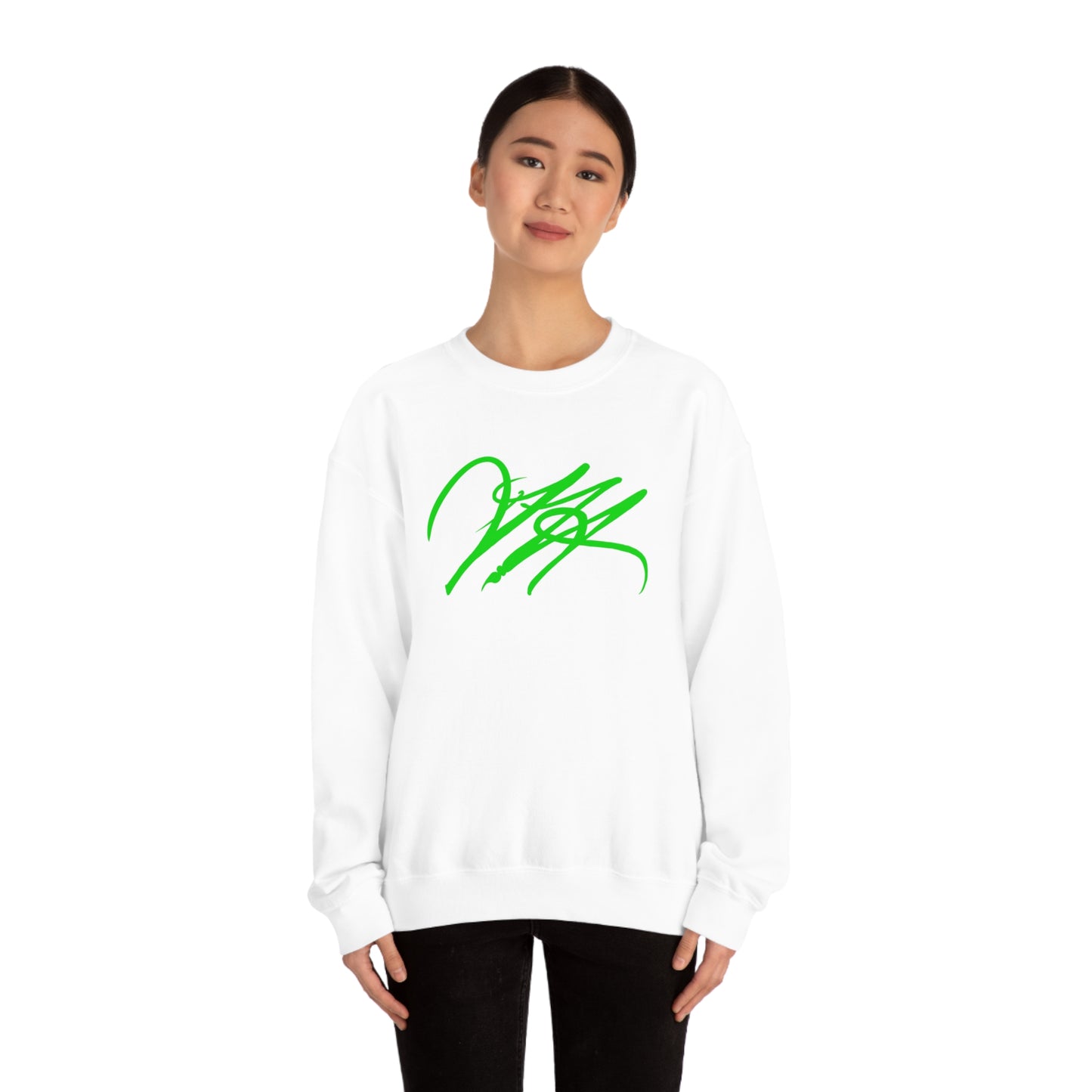 “Script Logo - Lime” - Graphic Crewneck Sweatshirt by Artist David Hilborn