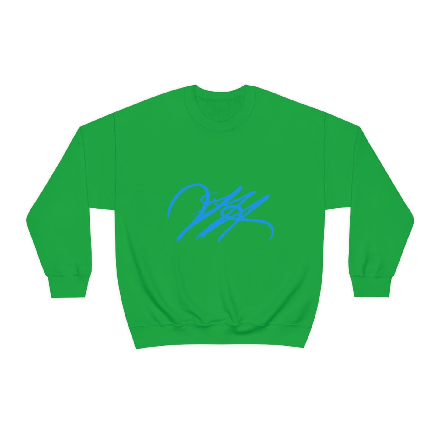 “Script Logo - Electric Blue” - Graphic Crewneck Sweatshirt by Artist David Hilborn