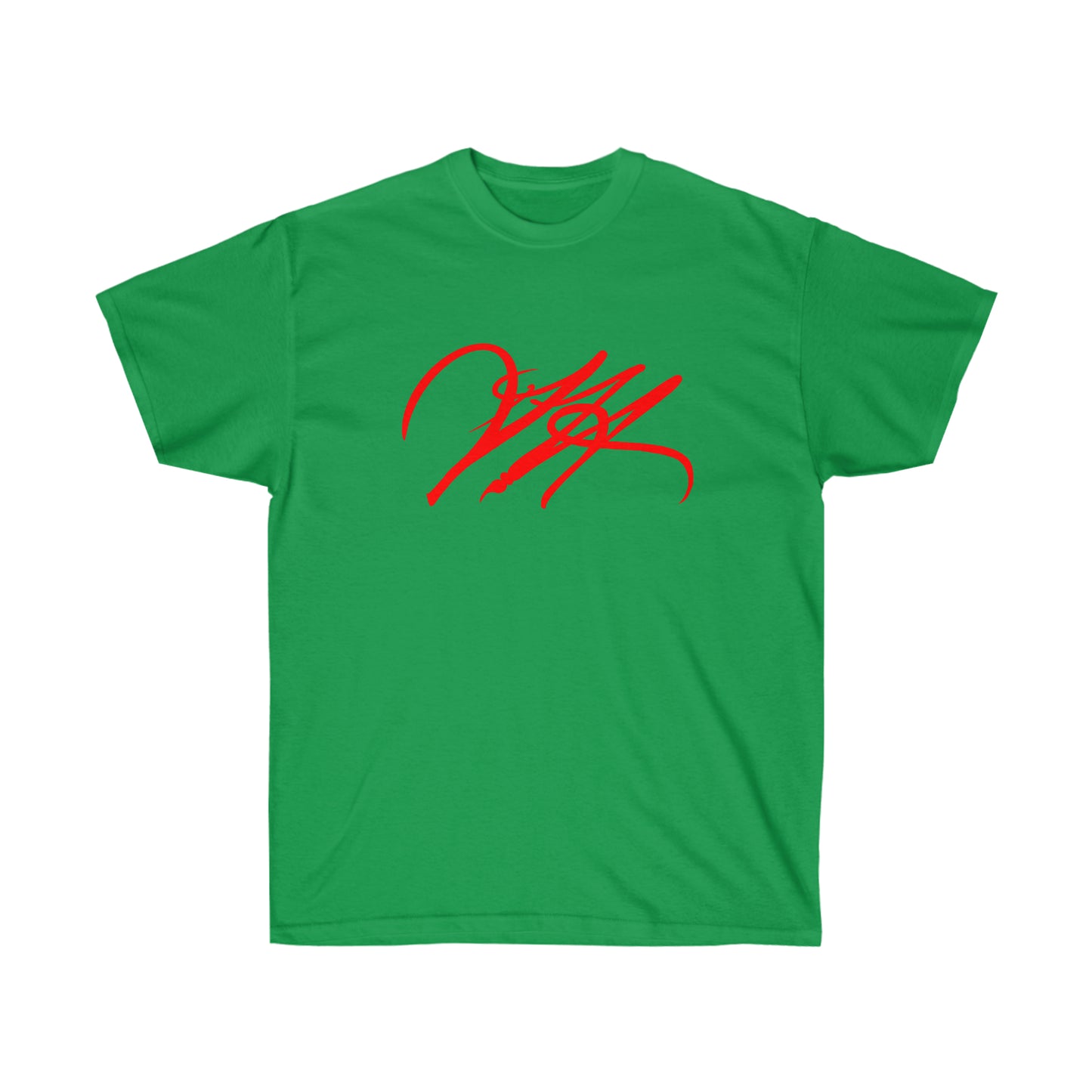 “Script Logo - Red” - Unisex Ultra Cotton Tee by Artist David Hilborn