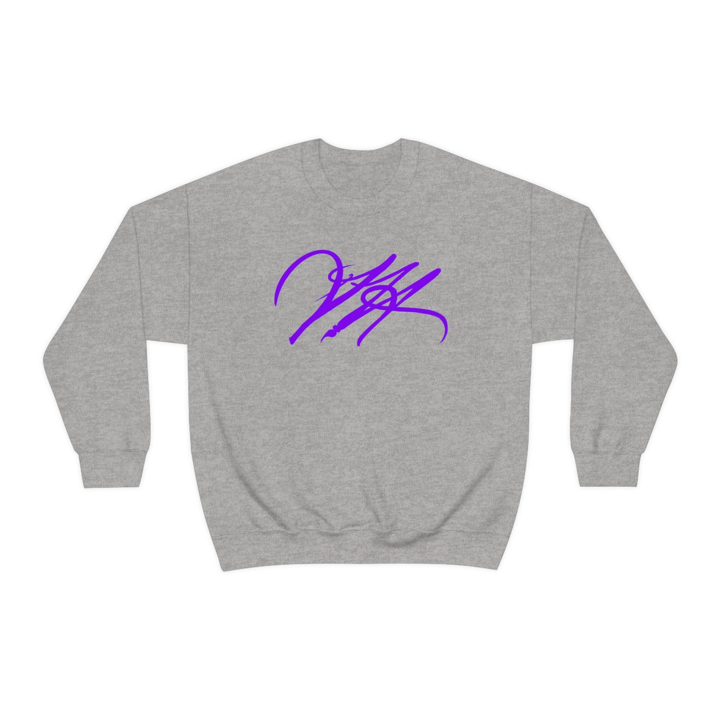 “Script Logo - Purple” - Graphic Crewneck Sweatshirt by Artist David Hilborn