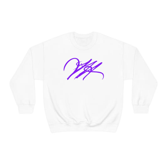 “Script Logo - Purple” - Graphic Crewneck Sweatshirt by Artist David Hilborn