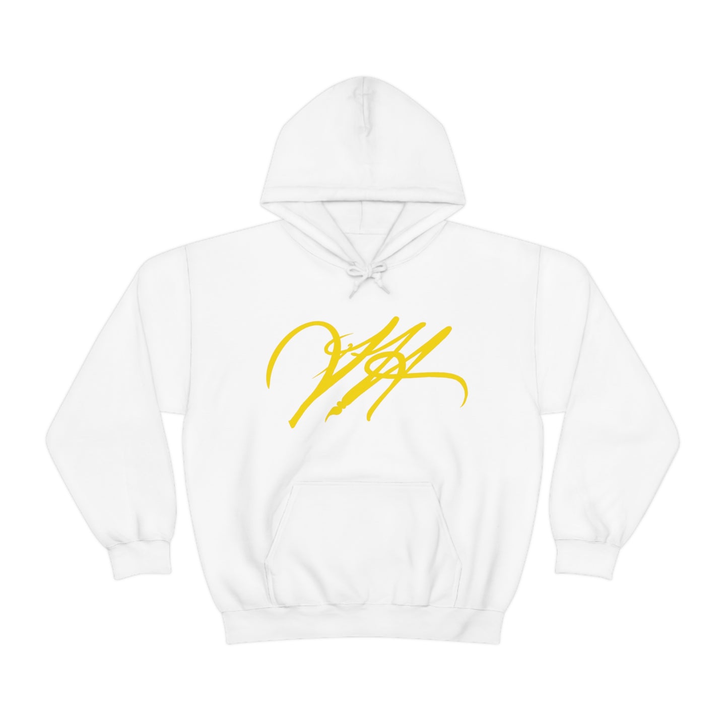 “Script Logo - Yellow”- Unisex Hooded Sweatshirt by artist David Hilborn