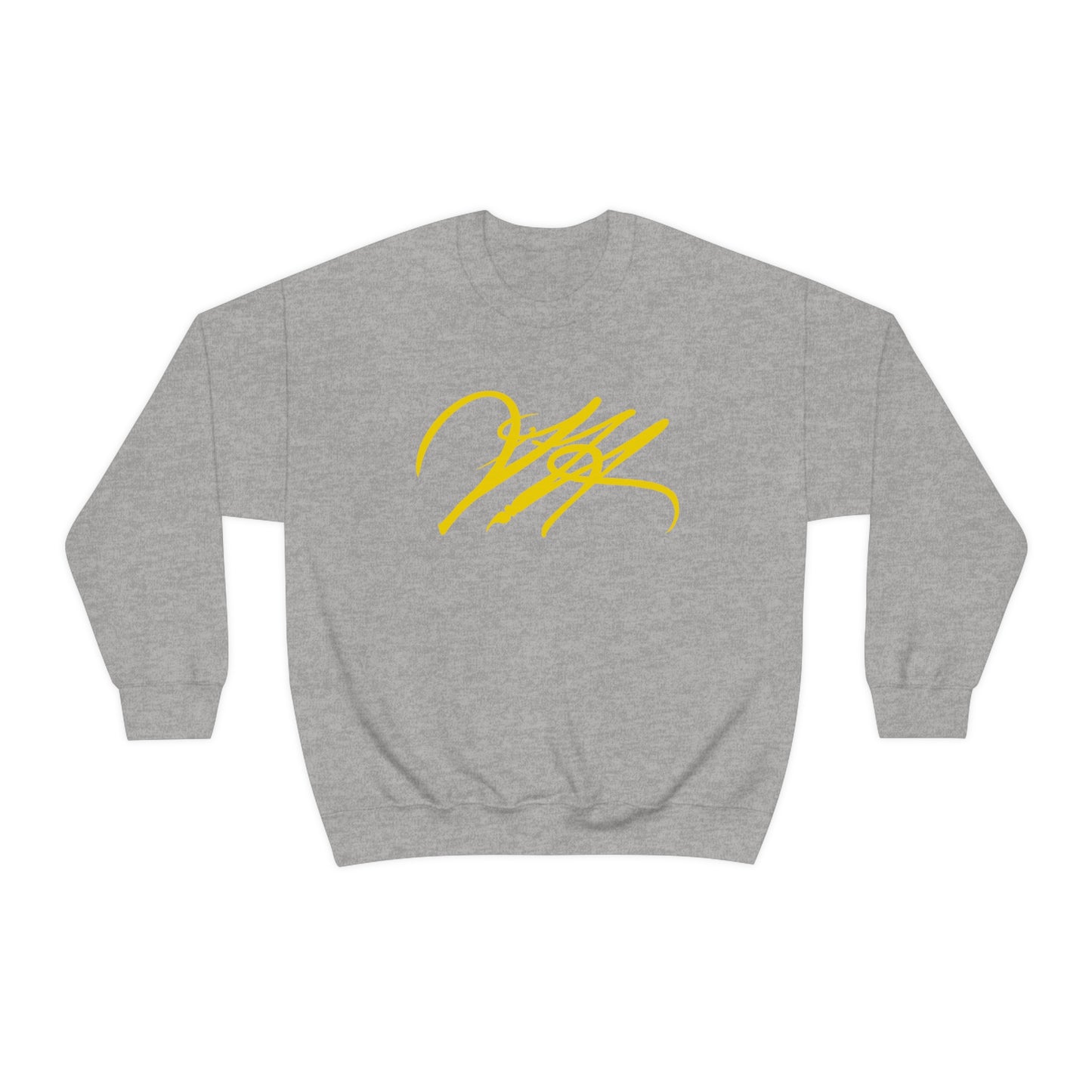 “Script Logo - Yellow” - Graphic Crewneck Sweatshirt by Artist David Hilborn