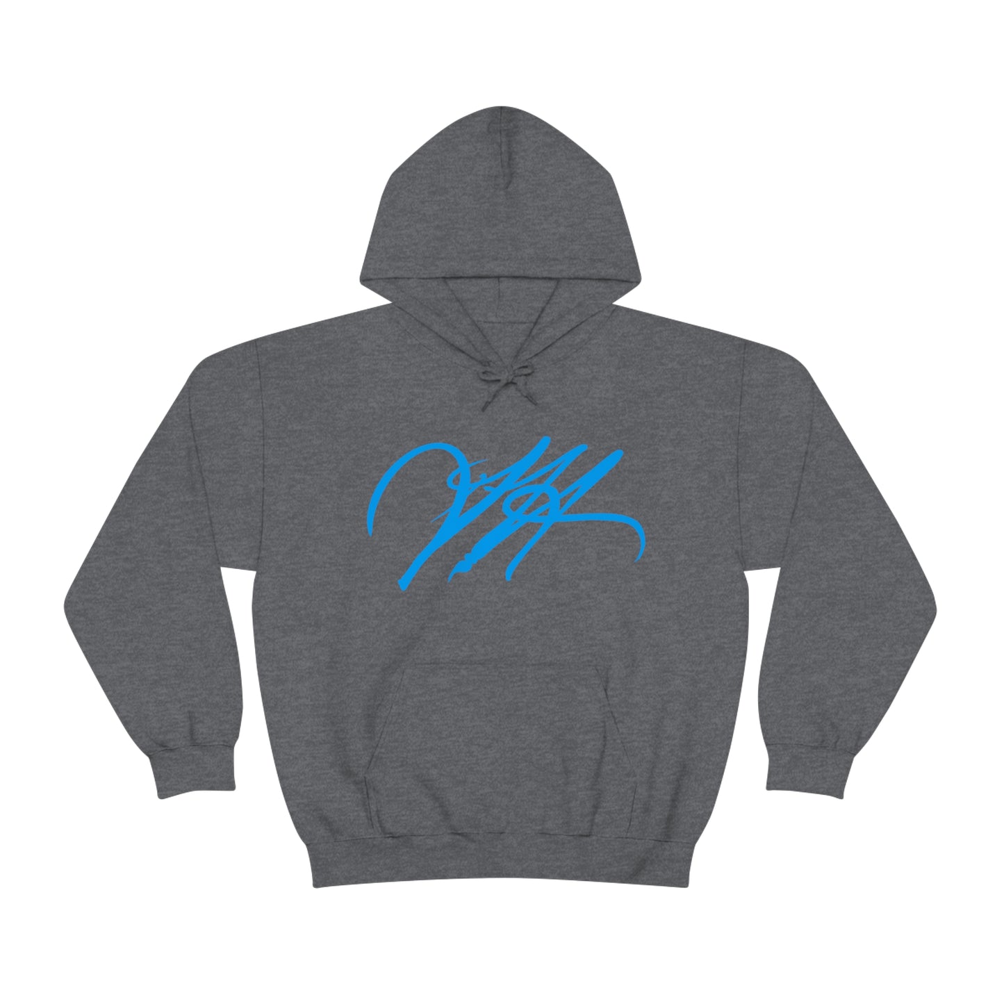 “Script Logo - Electric Blue”- Unisex Hooded Sweatshirt by artist David Hilborn