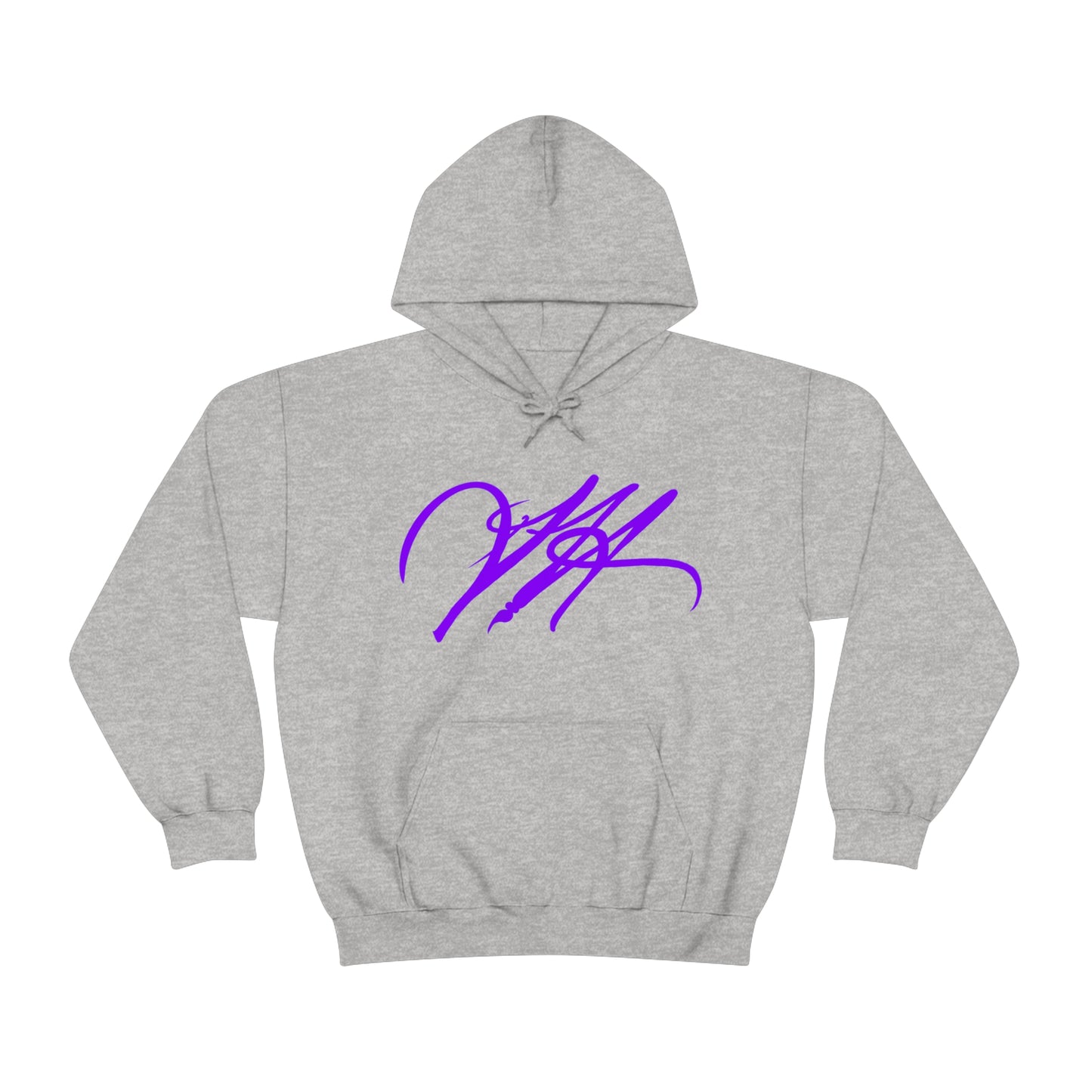 “Script Logo - Purple”- Unisex Hooded Sweatshirt by artist David Hilborn