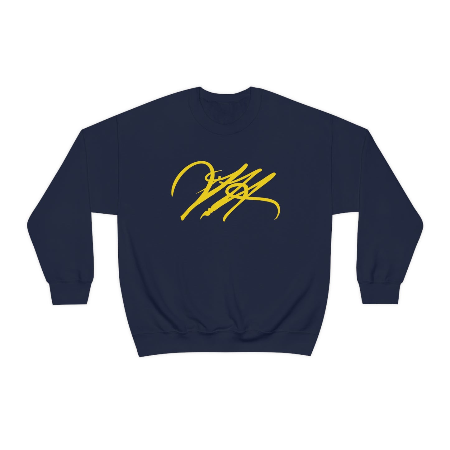 “Script Logo - Yellow” - Graphic Crewneck Sweatshirt by Artist David Hilborn