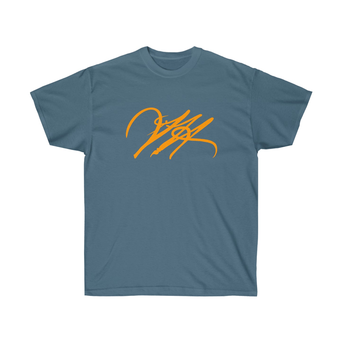 “Script Logo - Orange” - Unisex Ultra Cotton Tee by Artist David Hilborn