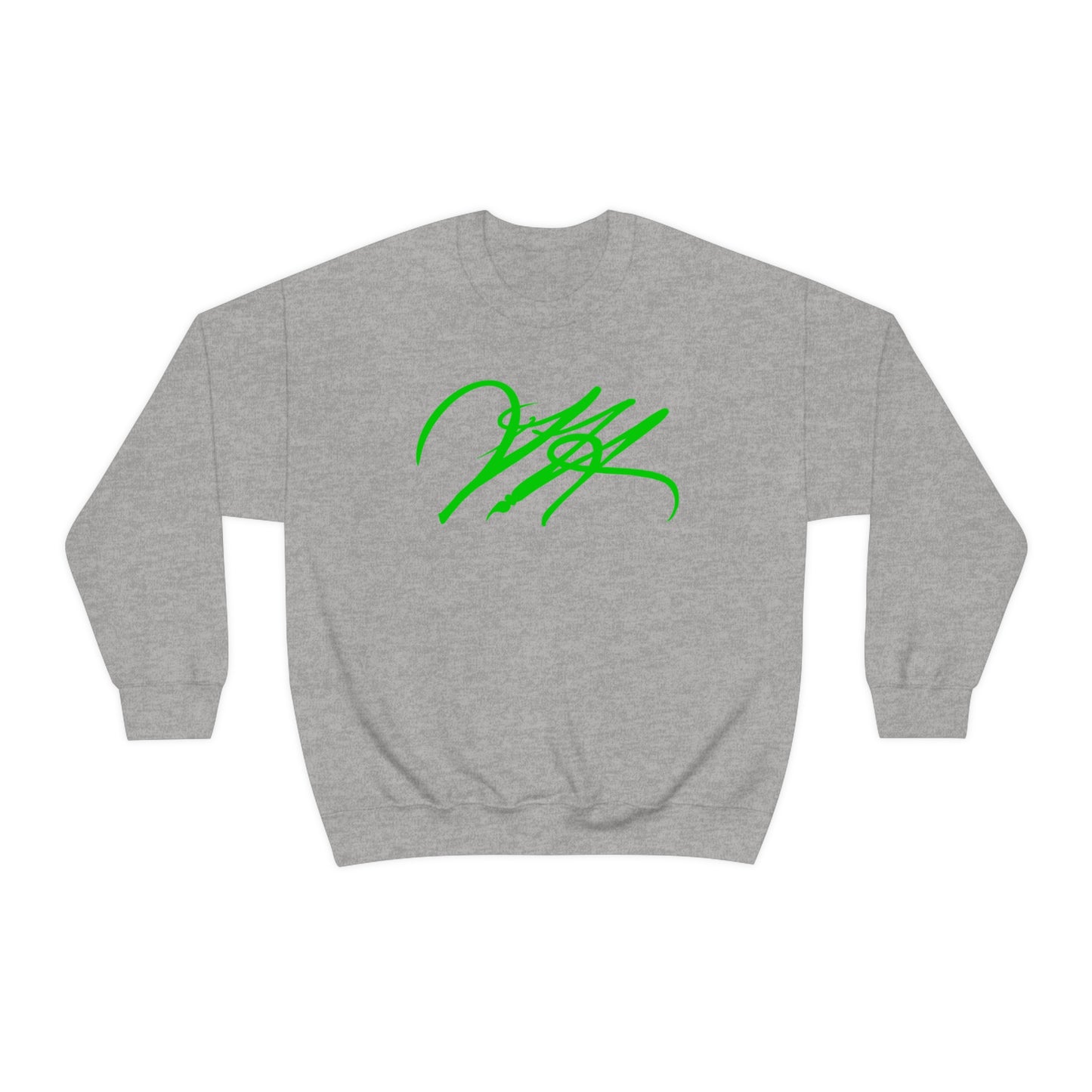 “Script Logo - Lime” - Graphic Crewneck Sweatshirt by Artist David Hilborn