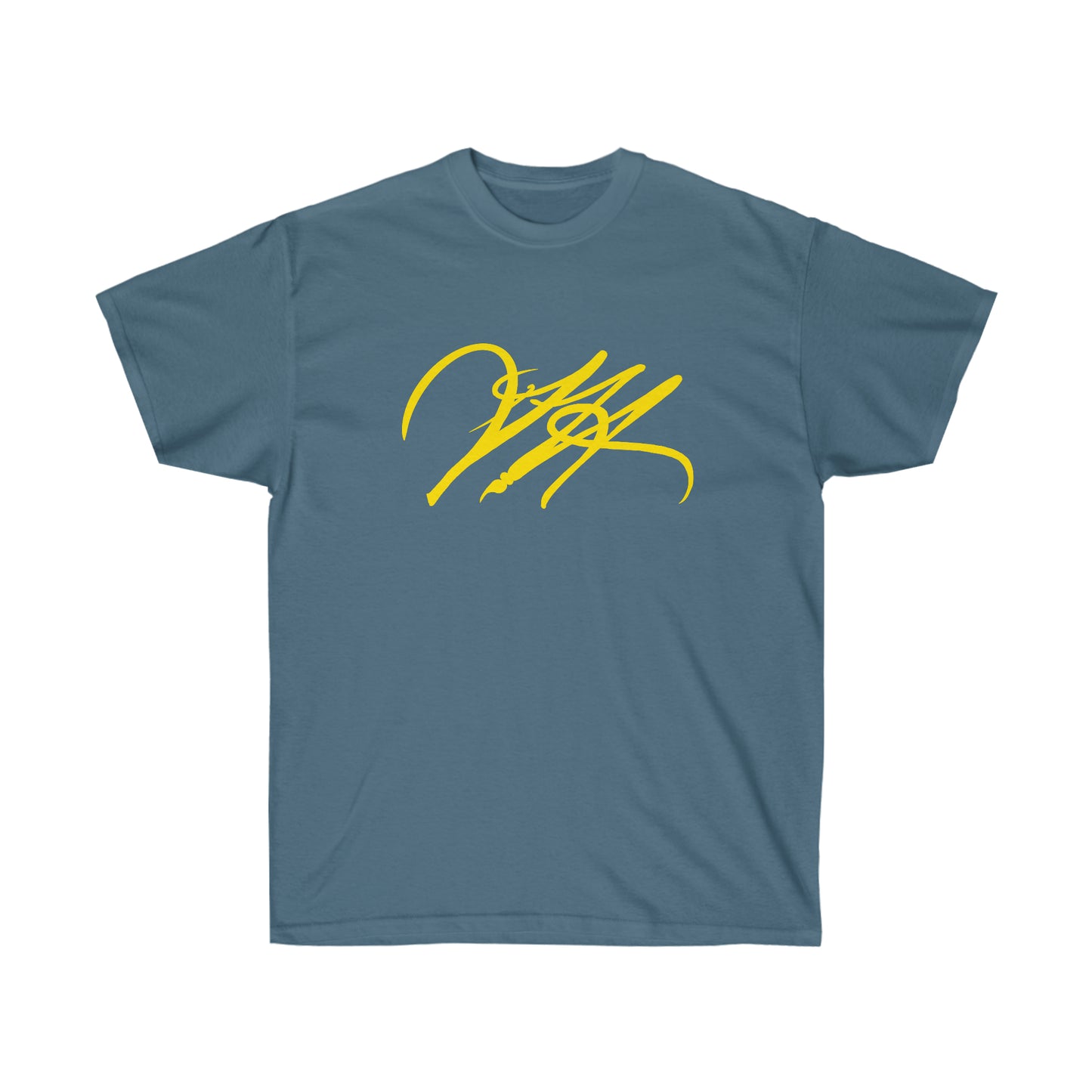 “Script Logo - Yellow” - Unisex Ultra Cotton Tee by Artist David Hilborn