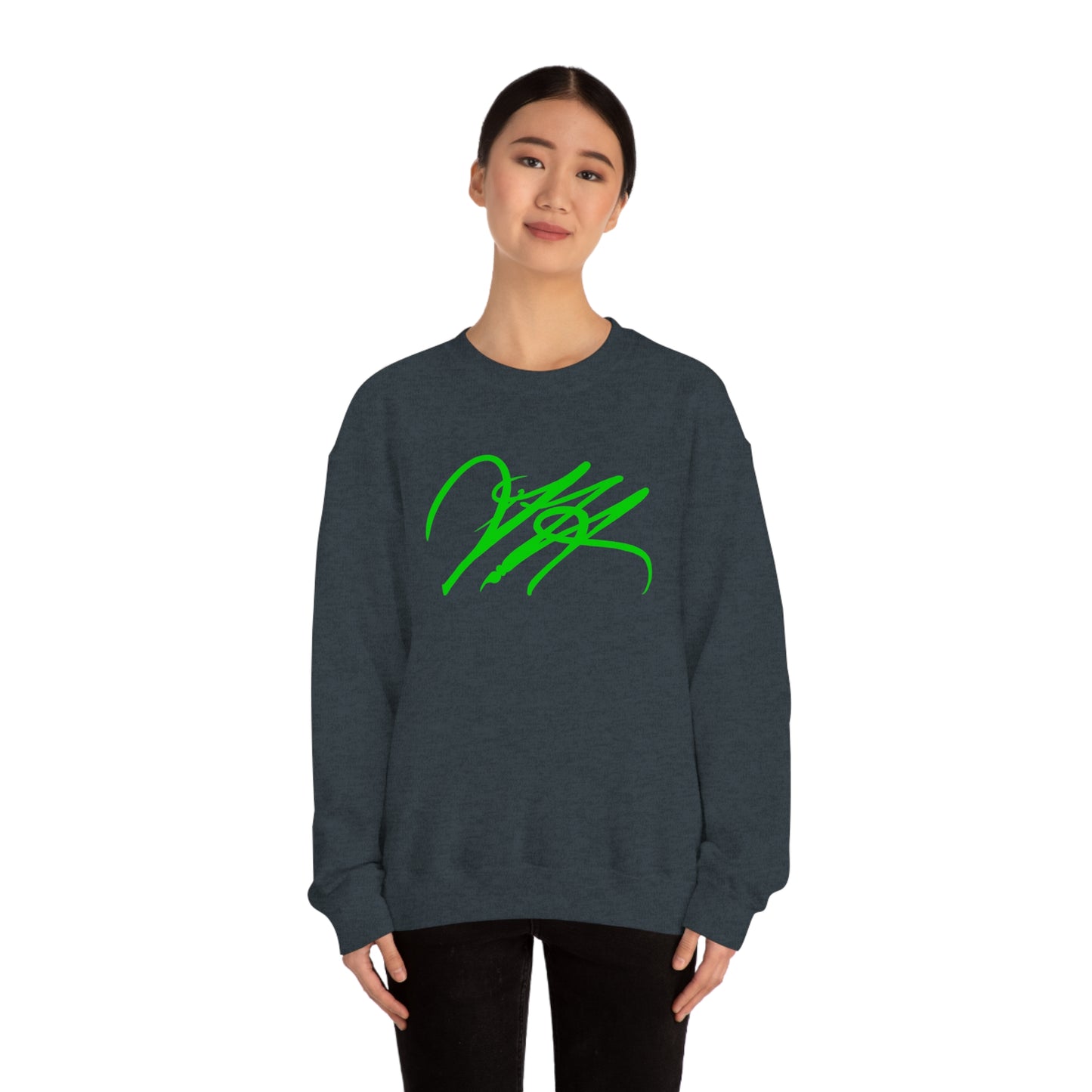 “Script Logo - Lime” - Graphic Crewneck Sweatshirt by Artist David Hilborn