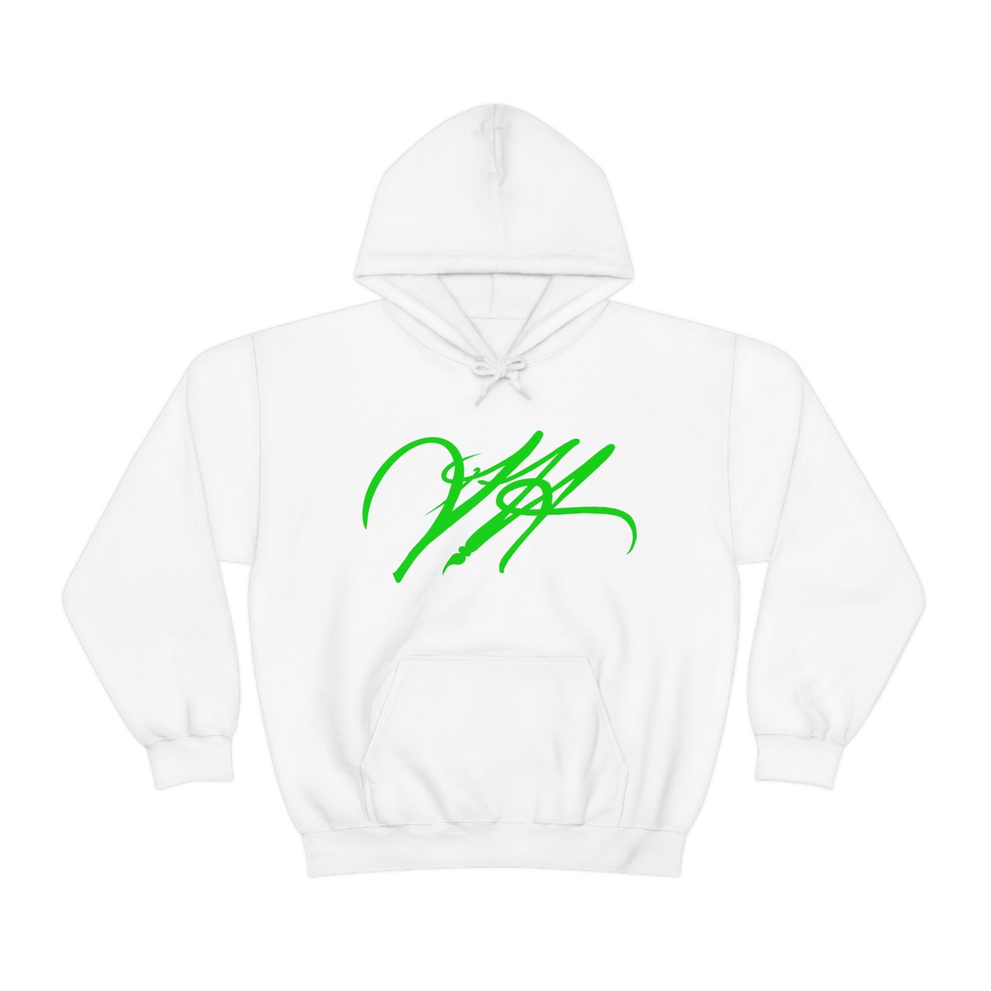 “Script Logo - Lime”- Unisex Hooded Sweatshirt by artist David Hilborn