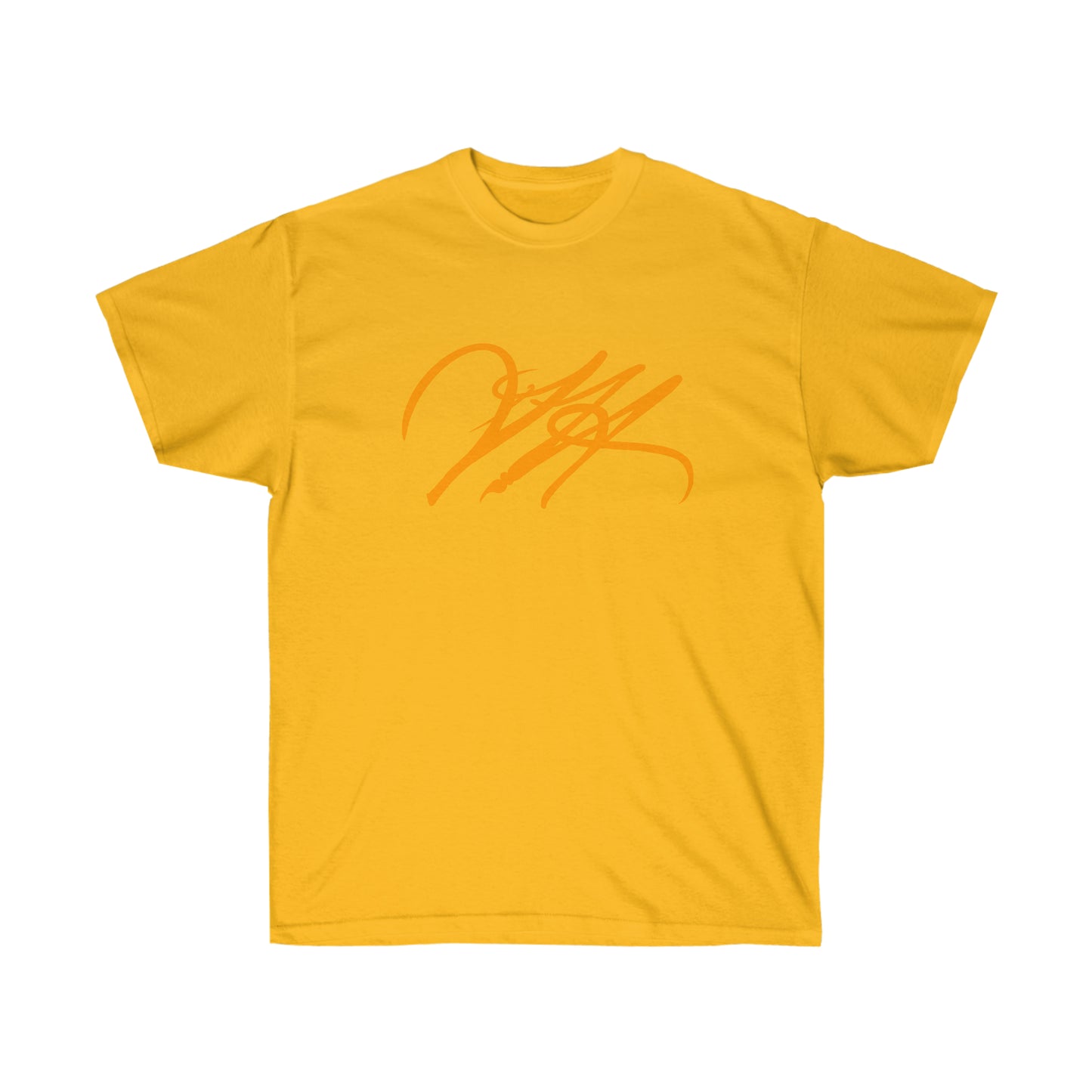 “Script Logo - Orange” - Unisex Ultra Cotton Tee by Artist David Hilborn